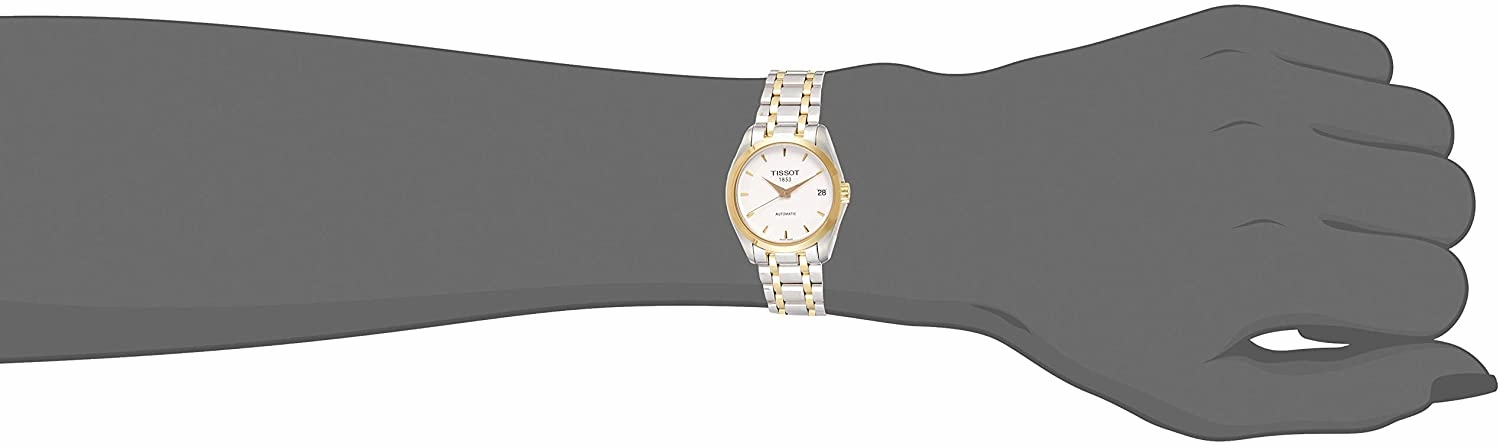    Women's Couturier 316L Stainless Steel case Swiss Automatic Watch Strap, Grey, 18 (Model: T0352072201100)