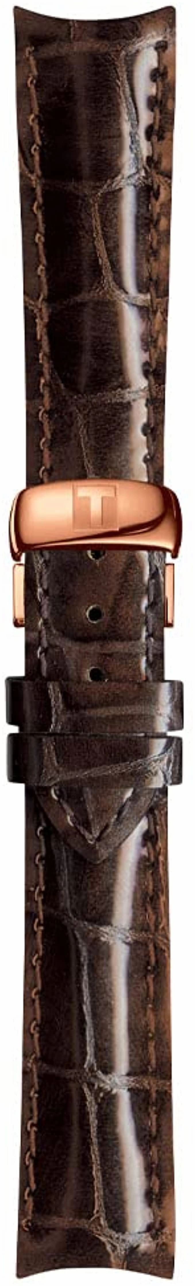    Women's Couturier 316L Stainless Steel case with Rose Gold PVD Coating Swiss Automatic Watch with Leather Strap, Brown, 18 (Model: T0352073603100)