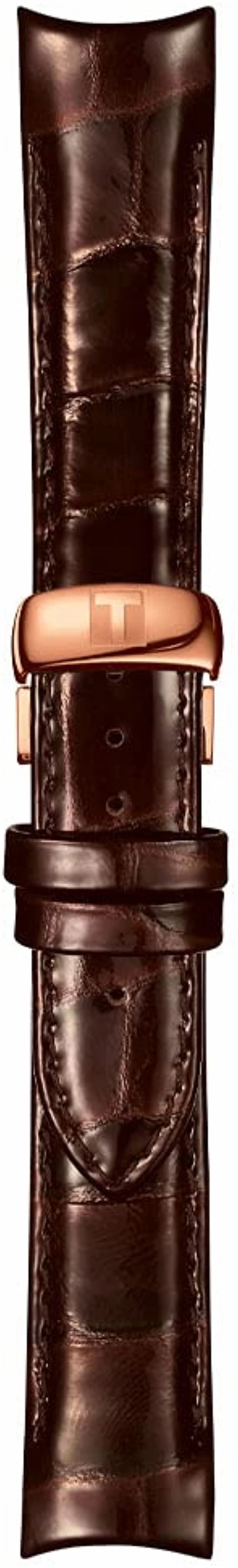    Women's Couturier 316L Stainless Steel case with Rose Gold PVD Coating Swiss Automatic Watch with Leather Strap, Brown, 18 (Model: T0352073603100)