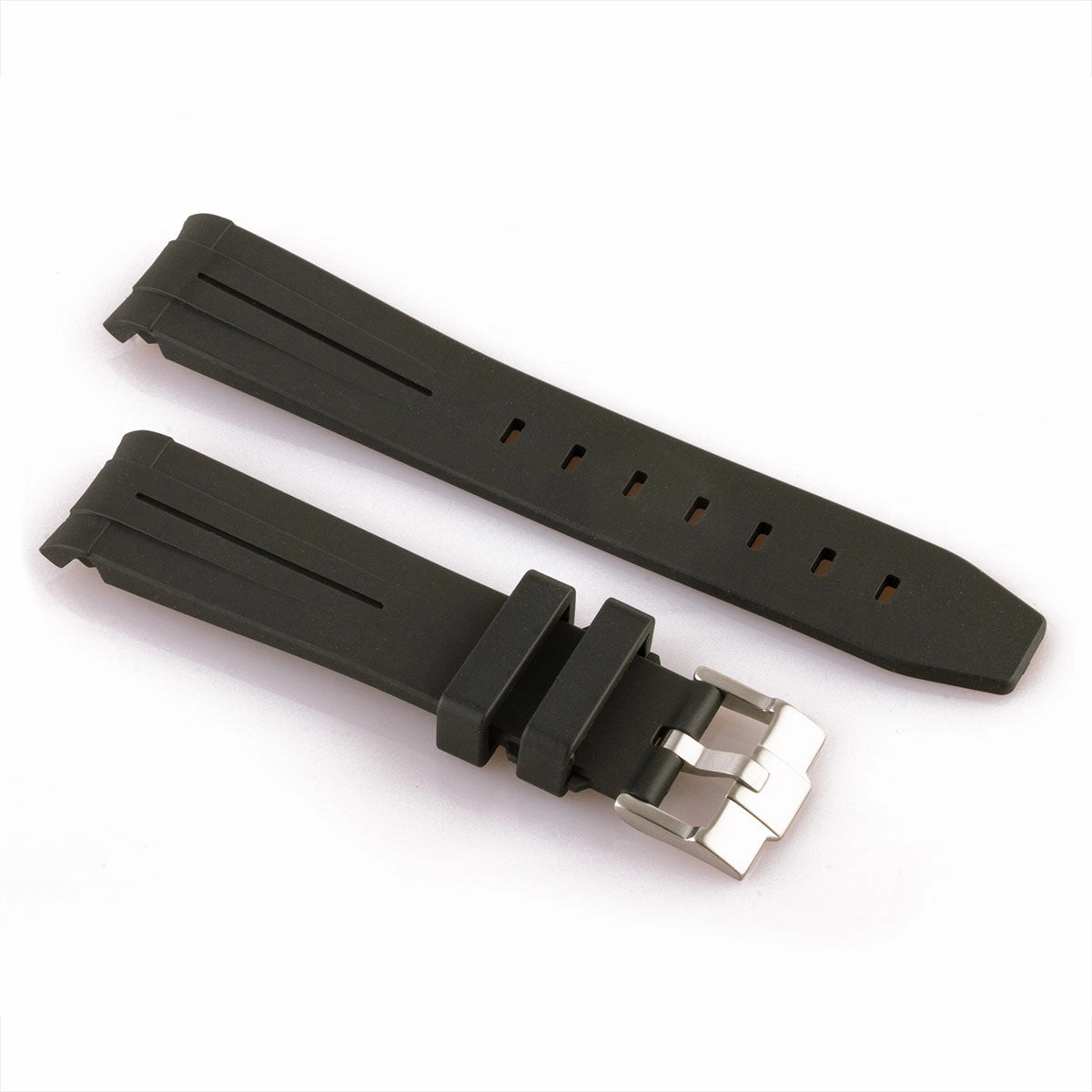 a??Rolex - FKM Rubber integrated watch band with tang buckle (black, blue, green, brown...)