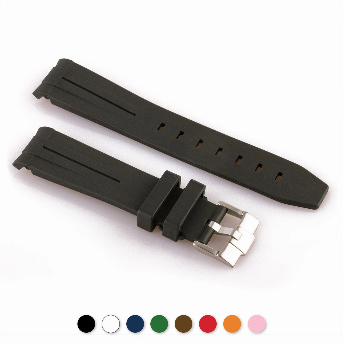 a??Rolex - FKM Rubber integrated watch band with tang buckle (black, blue, green, brown...) Luxury watch bands Limited edition watch bands