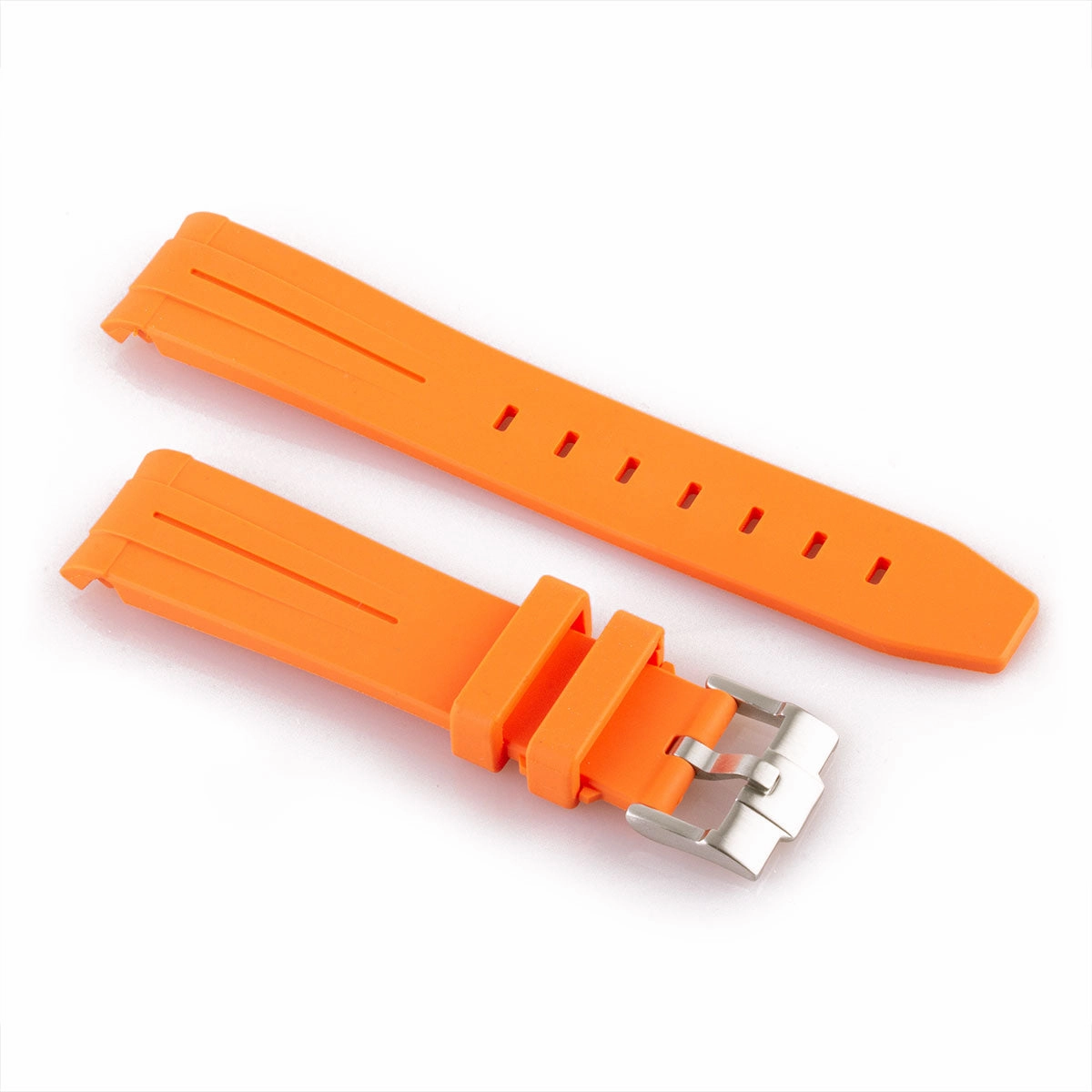 a??Rolex - FKM Rubber integrated watch band with tang buckle (black, blue, green, brown...)