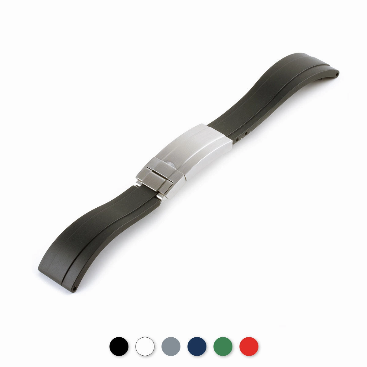 a??Rolex - Oysterflex type 20mm rubber integrated watch band (black, white, grey, blue, green, red)