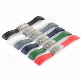 a??Rolex - Oysterflex type 20mm rubber integrated watch band (black, white, grey, blue, green, red) Luxury watch bands Limited edition watch bands