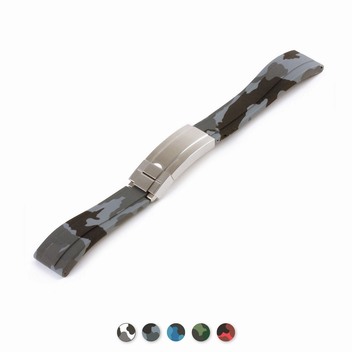 a??Rolex - Oysterflex type 20mm rubber integrated watch band (white, grey, blue, green, red)