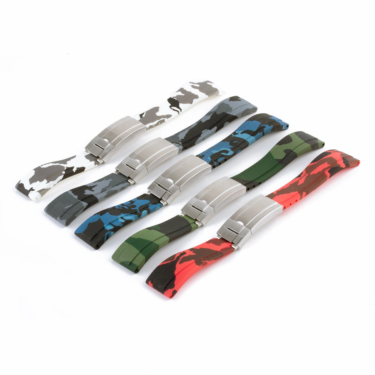 a??Rolex - Oysterflex type 20mm rubber integrated watch band (white, grey, blue, green, red) Luxury watch bands Limited edition watch bands