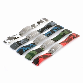 a??Rolex - Oysterflex type 20mm rubber integrated watch band (white, grey, blue, green, red) Luxury watch bands Limited edition watch bands