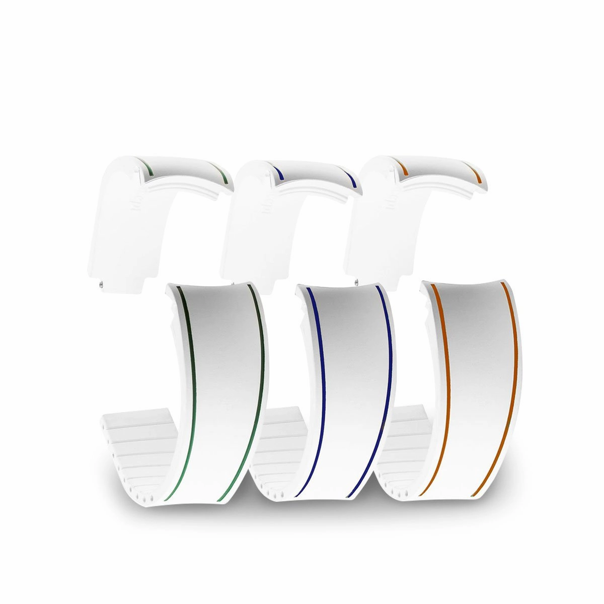 a??Rolex - "Duo" R Strap watch strap - Contrasted white rubber (red, blue, green) Luxury watch bands Limited edition watch bands