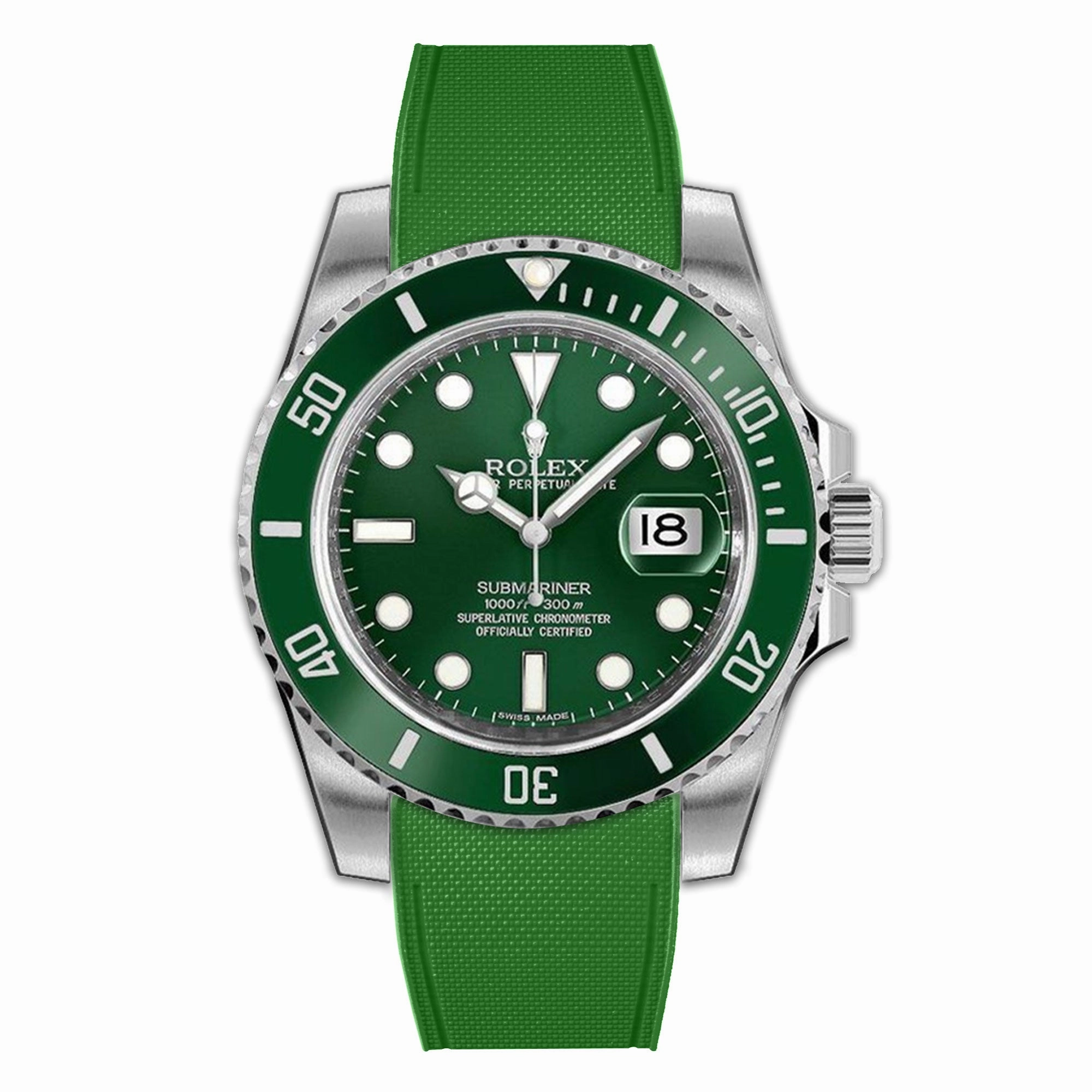 a??Rolex - R Strap Premium a?? Cordura pattern rubber watch band for ???Submariner 40mm ceramic (2010 - 2019) & Glidelock clasp.