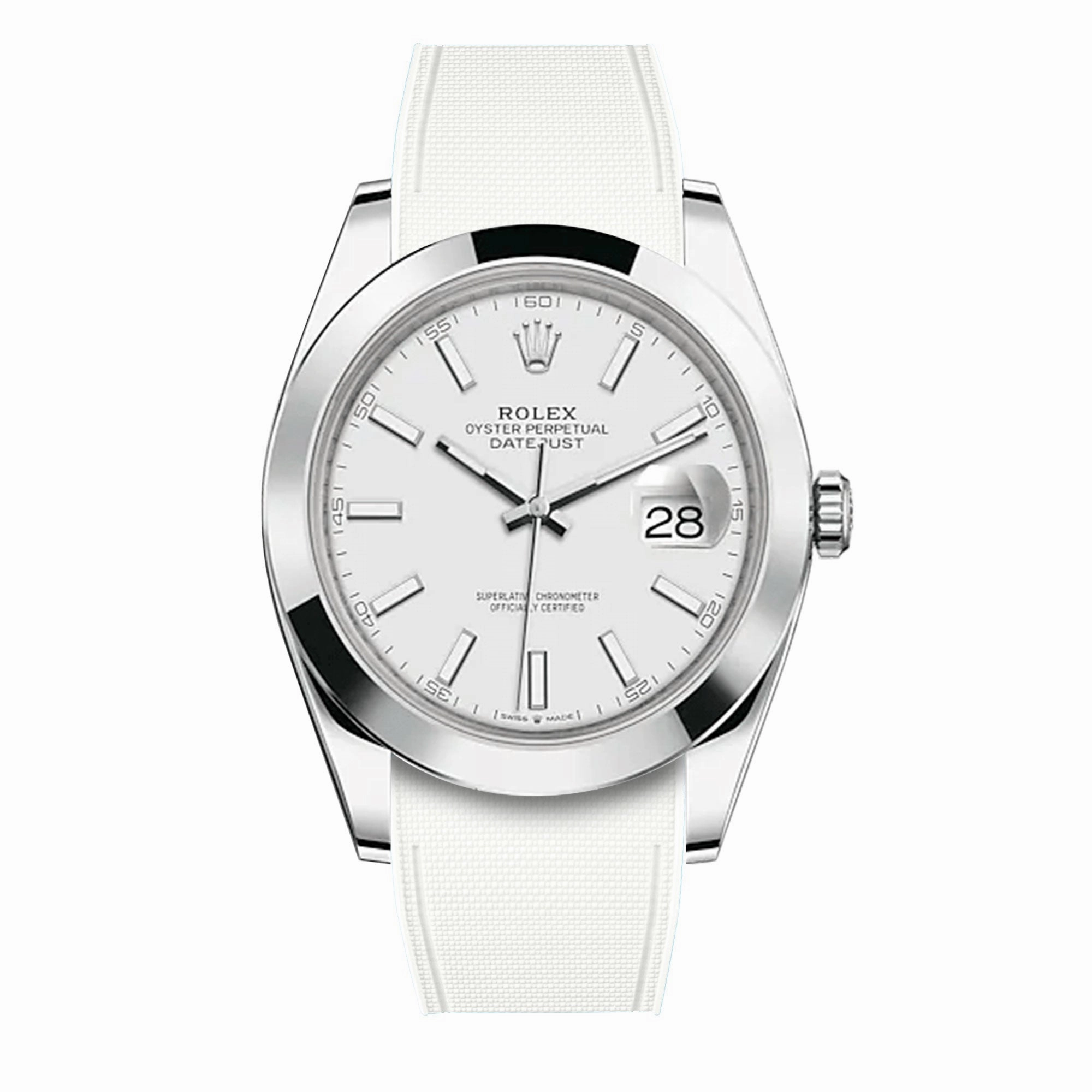 a??Rolex - R Strap Premium a?? Cordura pattern rubber watch band for Datejust 41mm II (pre-2016) & Oyster bracelet