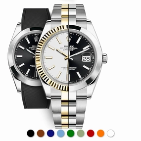 a??Rolex - R Strap Premium a?? Cordura pattern rubber watch band for Datejust 41mm II (pre-2016) & Oyster bracelet Luxury watch bands Limited edition watch bands