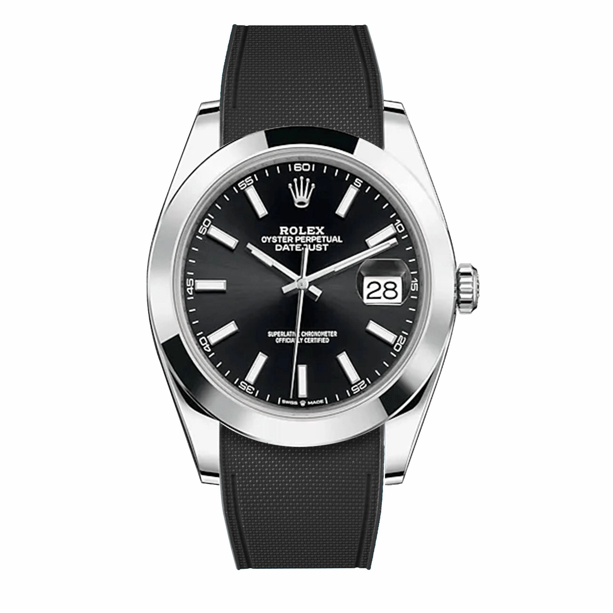 a??Rolex - R Strap Premium a?? Cordura pattern rubber watch band for Datejust 41mm II (pre-2016) & Oyster bracelet