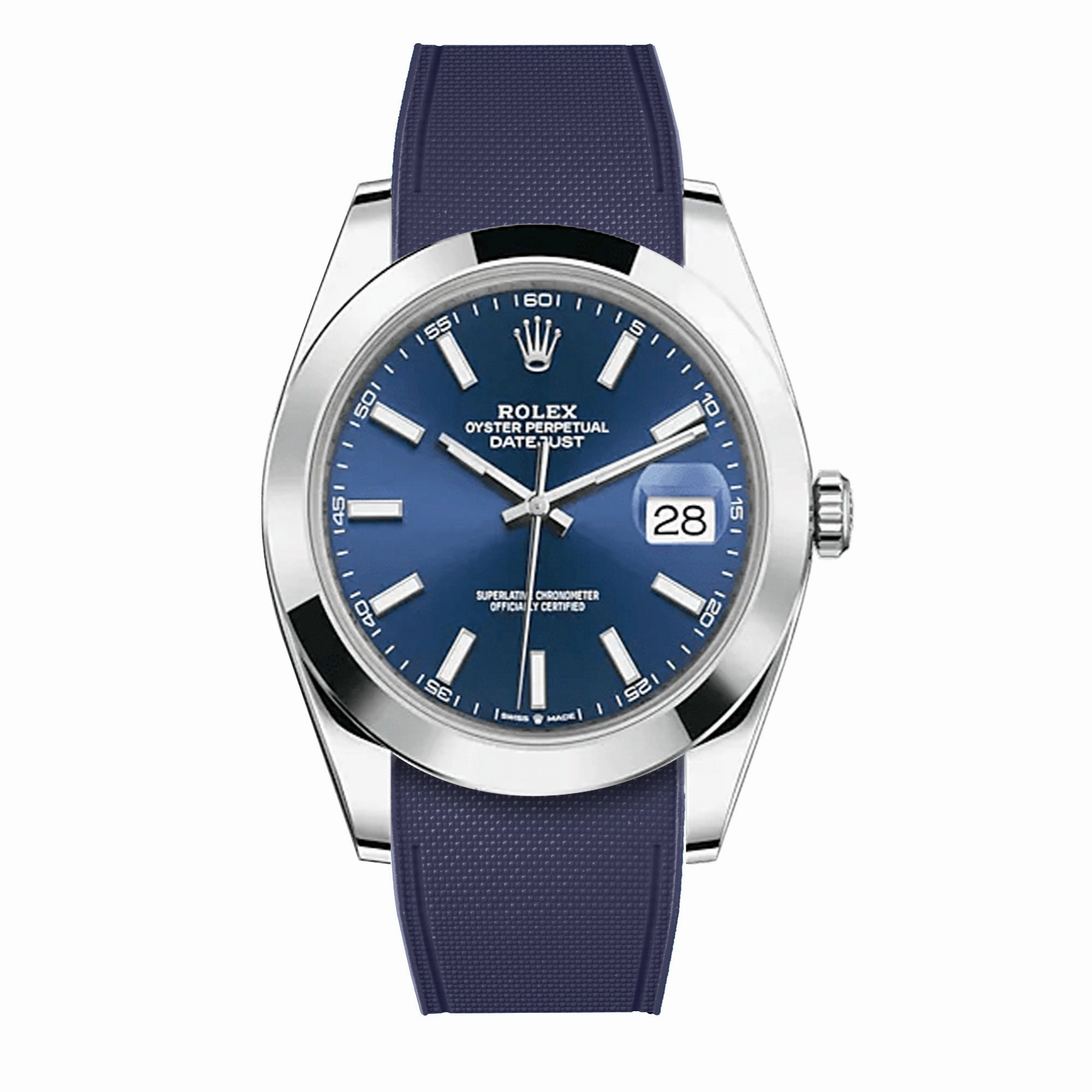 a??Rolex - R Strap Premium a?? Cordura pattern rubber watch band for Datejust 41mm II (pre-2016) & Oyster bracelet