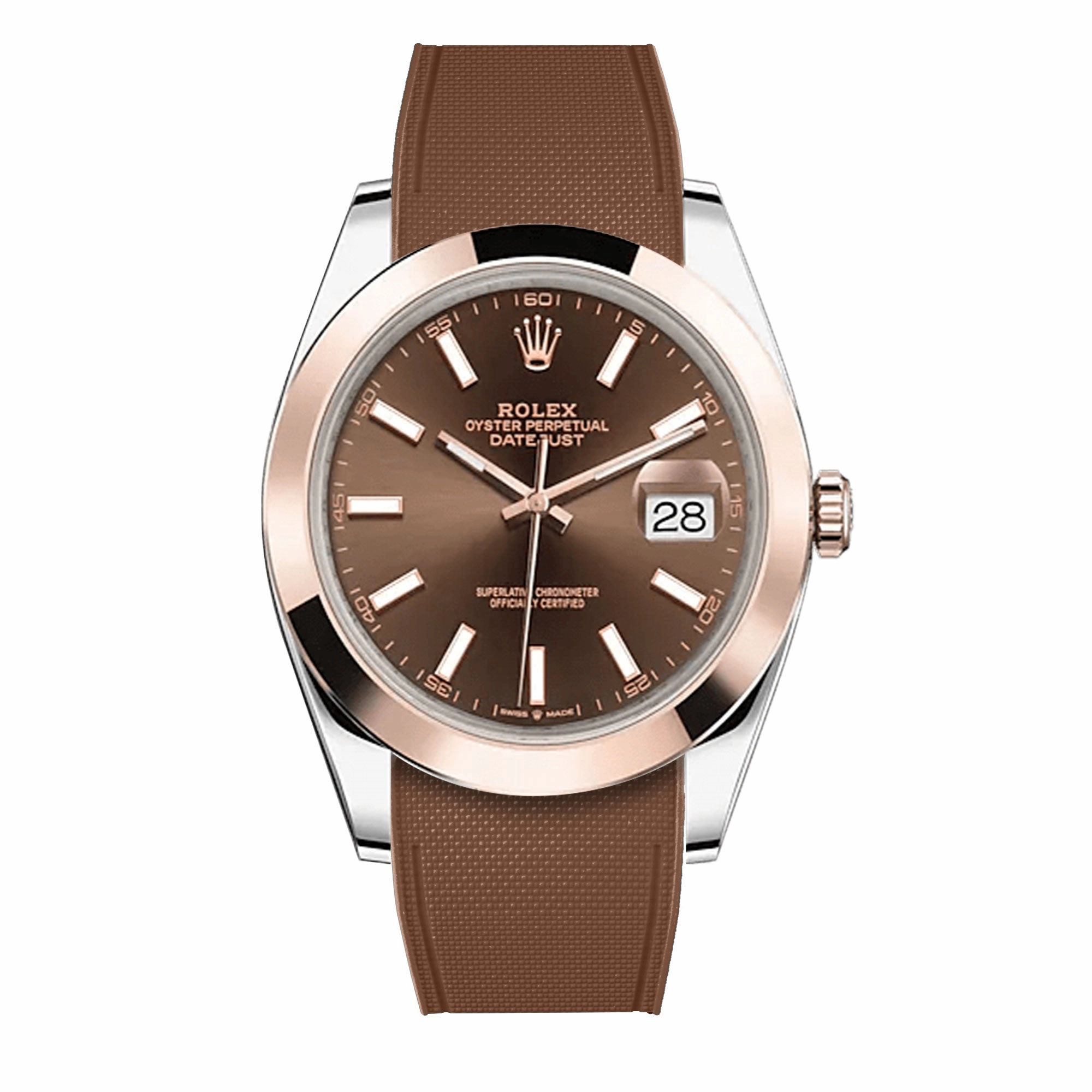 a??Rolex - R Strap Premium a?? Cordura pattern rubber watch band for Datejust 41mm II (pre-2016) & Oyster bracelet