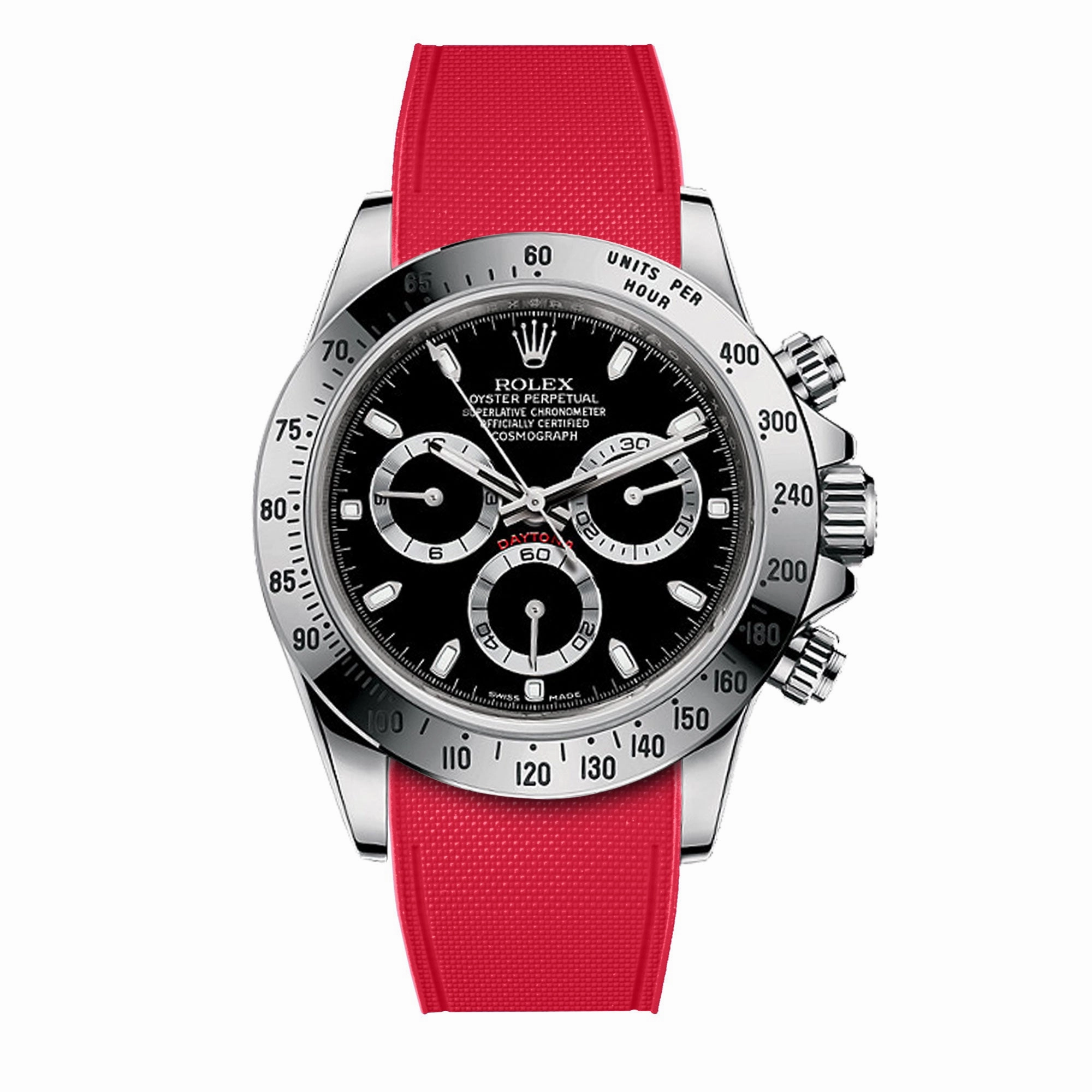 a??Rolex - R Strap Premium a?? Cordura pattern rubber watch band for Daytona & Oyster bracelet