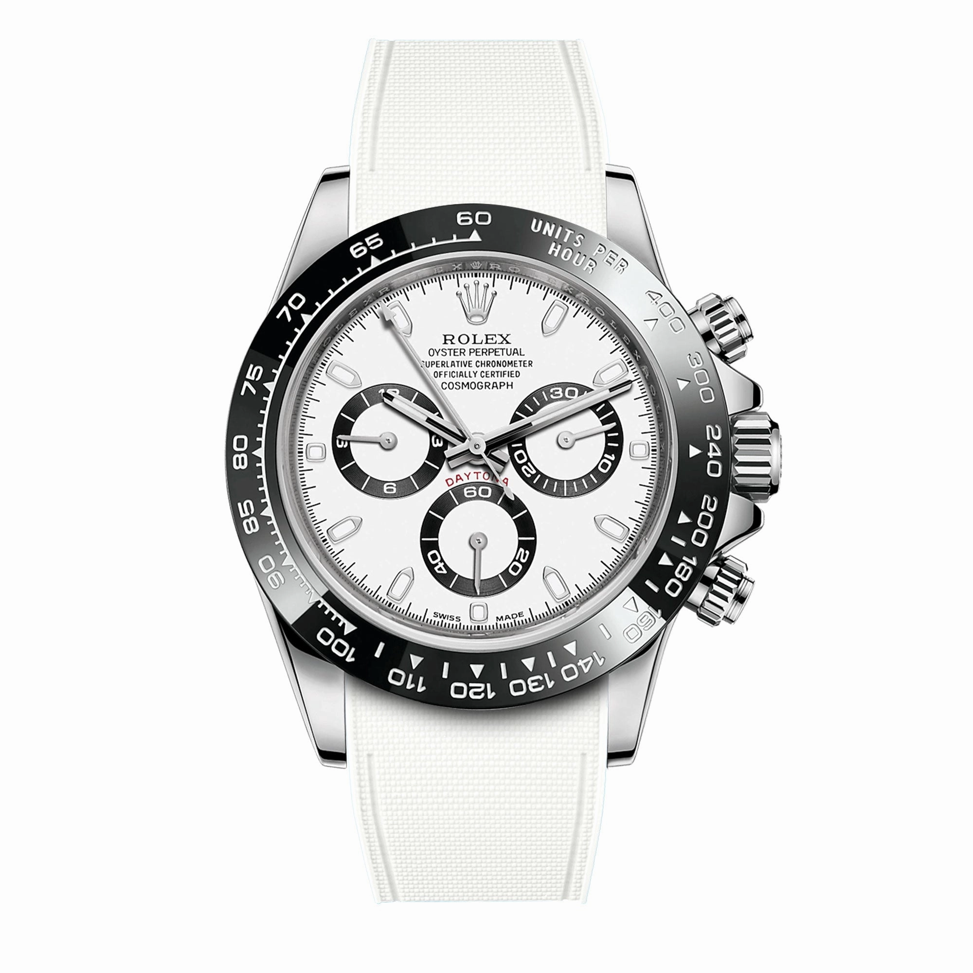a??Rolex - R Strap Premium a?? Cordura pattern rubber watch band for Daytona & Oyster bracelet