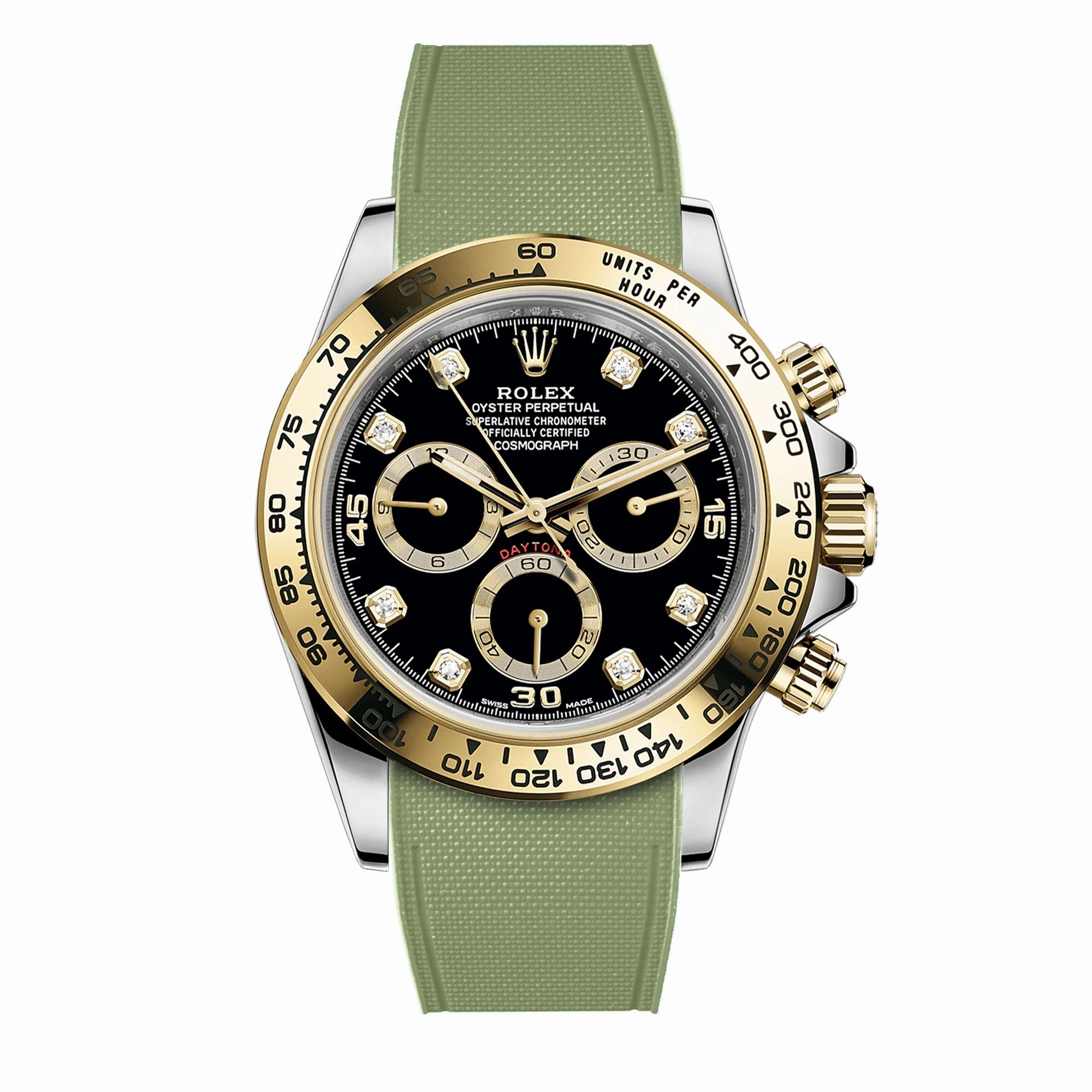 a??Rolex - R Strap Premium a?? Cordura pattern rubber watch band for Daytona & Oyster bracelet