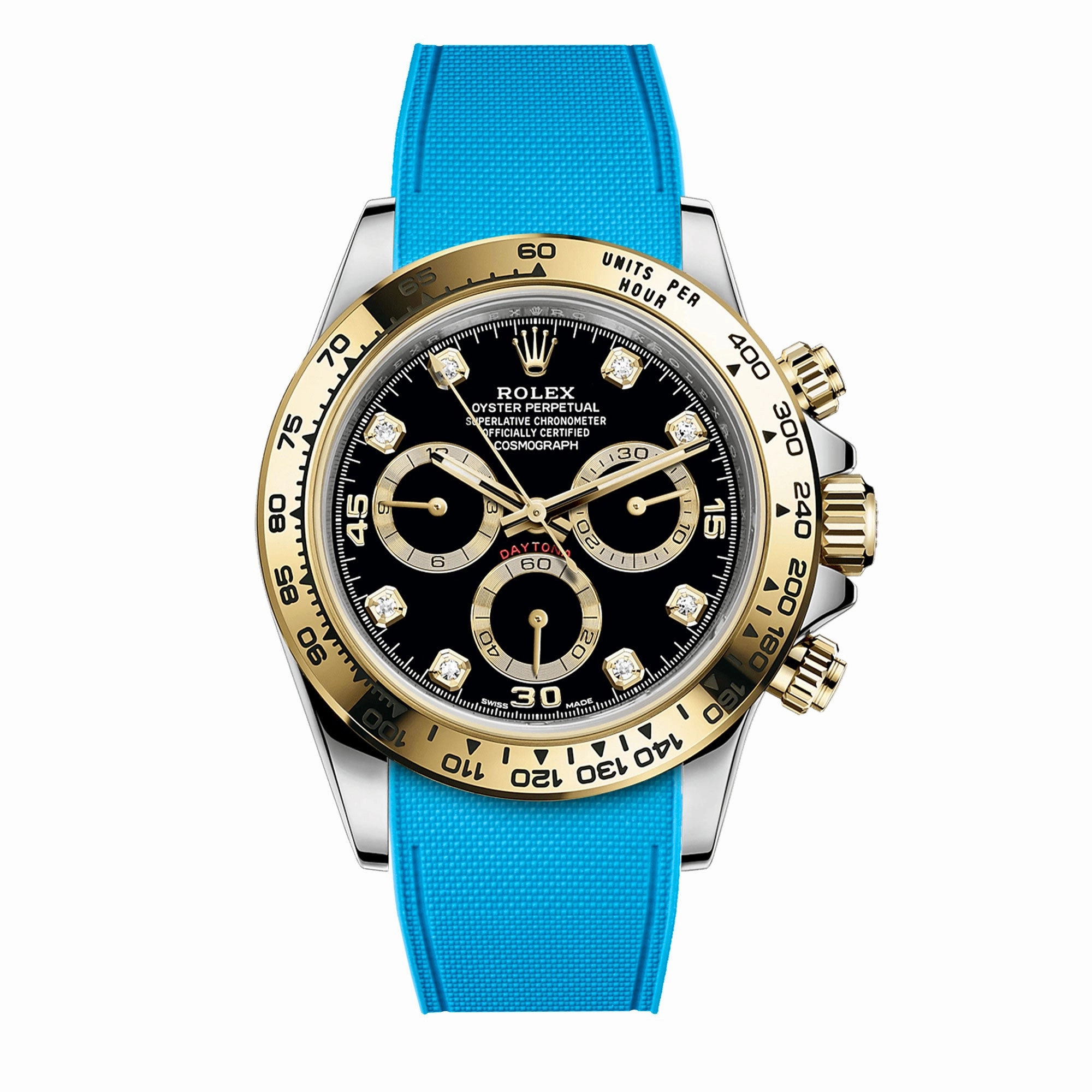 a??Rolex - R Strap Premium a?? Cordura pattern rubber watch band for Daytona & Oyster bracelet