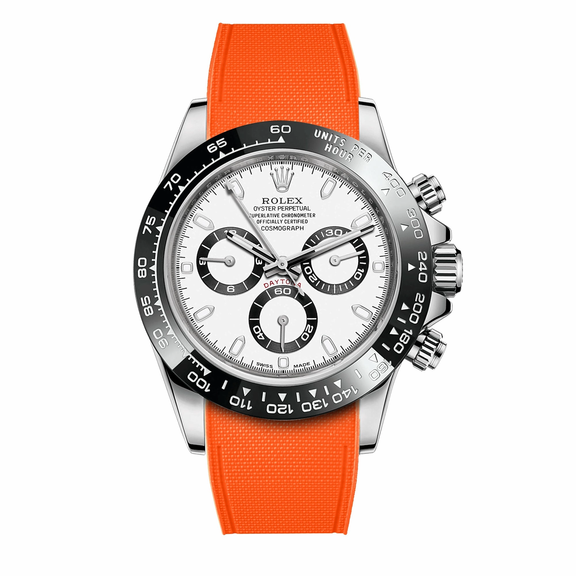 a??Rolex - R Strap Premium a?? Cordura pattern rubber watch band for Daytona & Oyster bracelet