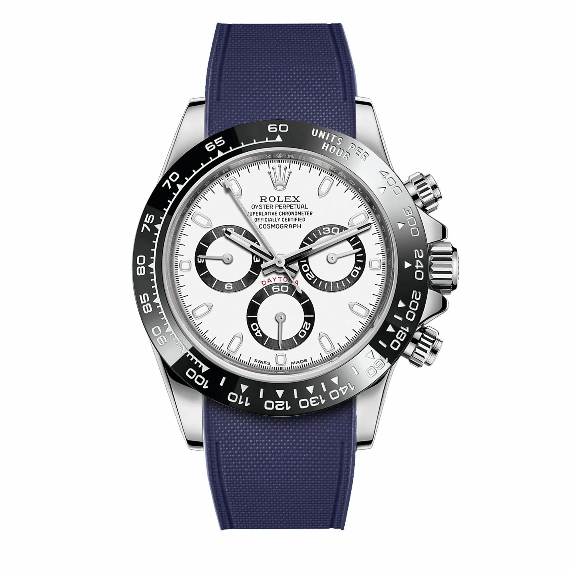 a??Rolex - R Strap Premium a?? Cordura pattern rubber watch band for Daytona & Oyster bracelet