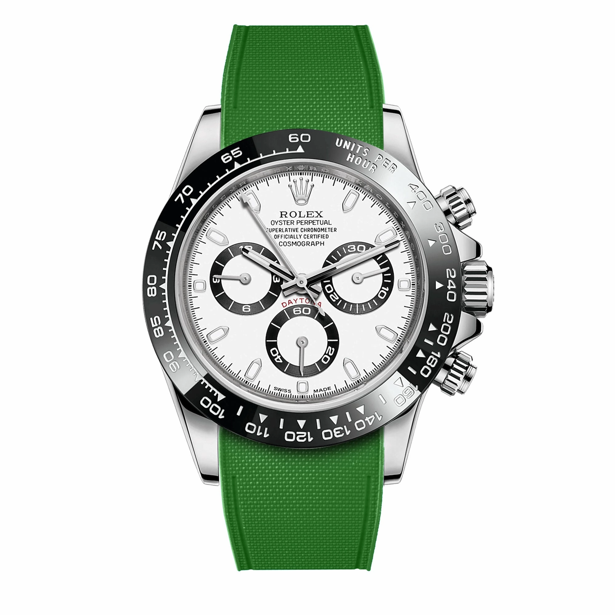 a??Rolex - R Strap Premium a?? Cordura pattern rubber watch band for Daytona & Oyster bracelet