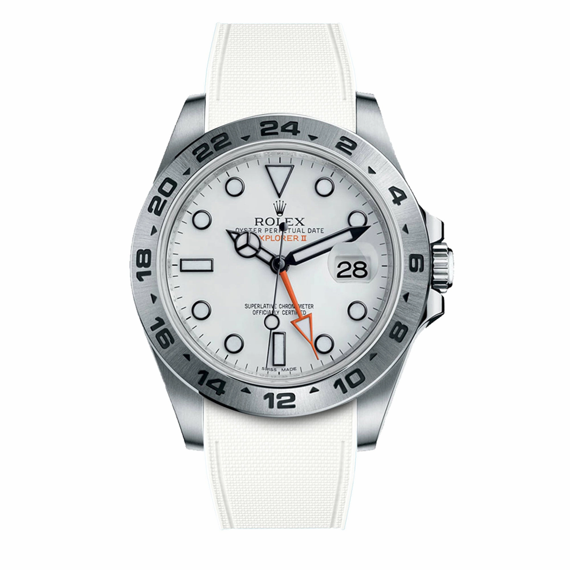 a??Rolex - R Strap Premium a?? Cordura pattern rubber watch band for Explorer II 42mm (216570) & Oyster bracelet
