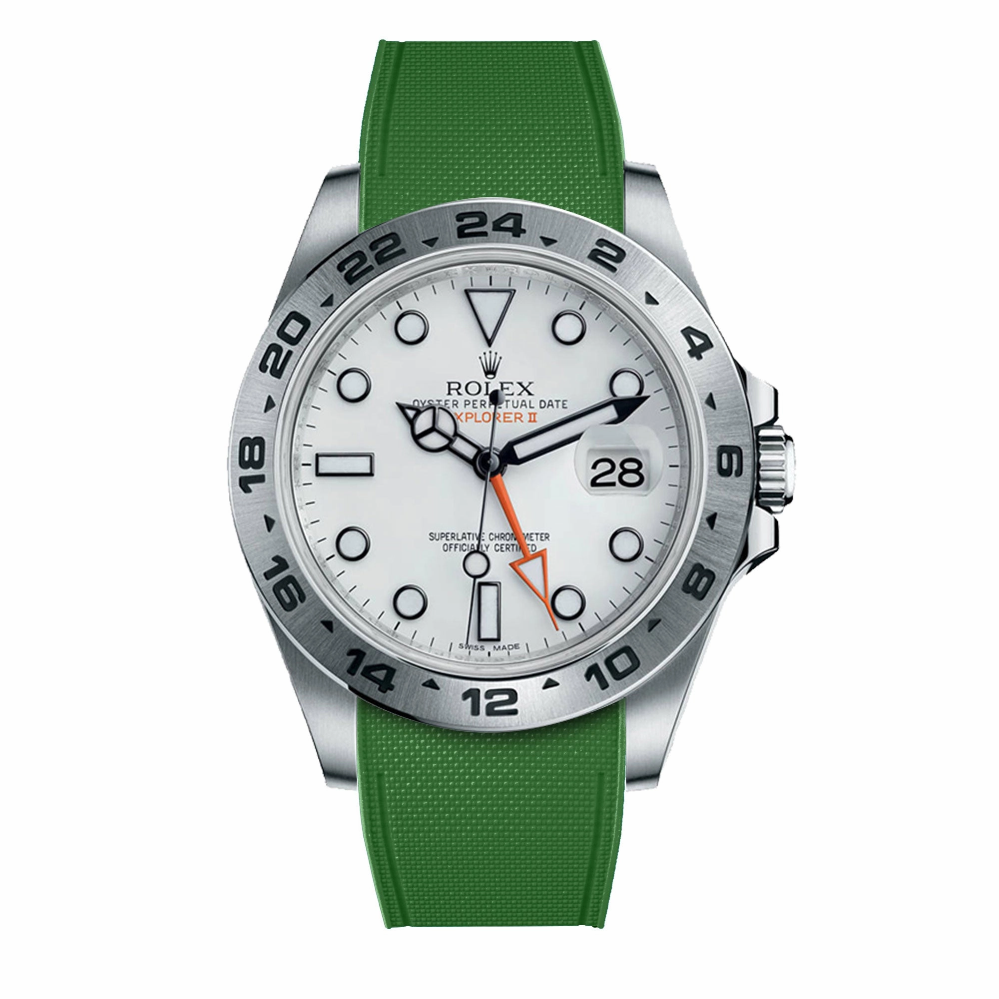 a??Rolex - R Strap Premium a?? Cordura pattern rubber watch band for Explorer II 42mm (216570) & Oyster bracelet