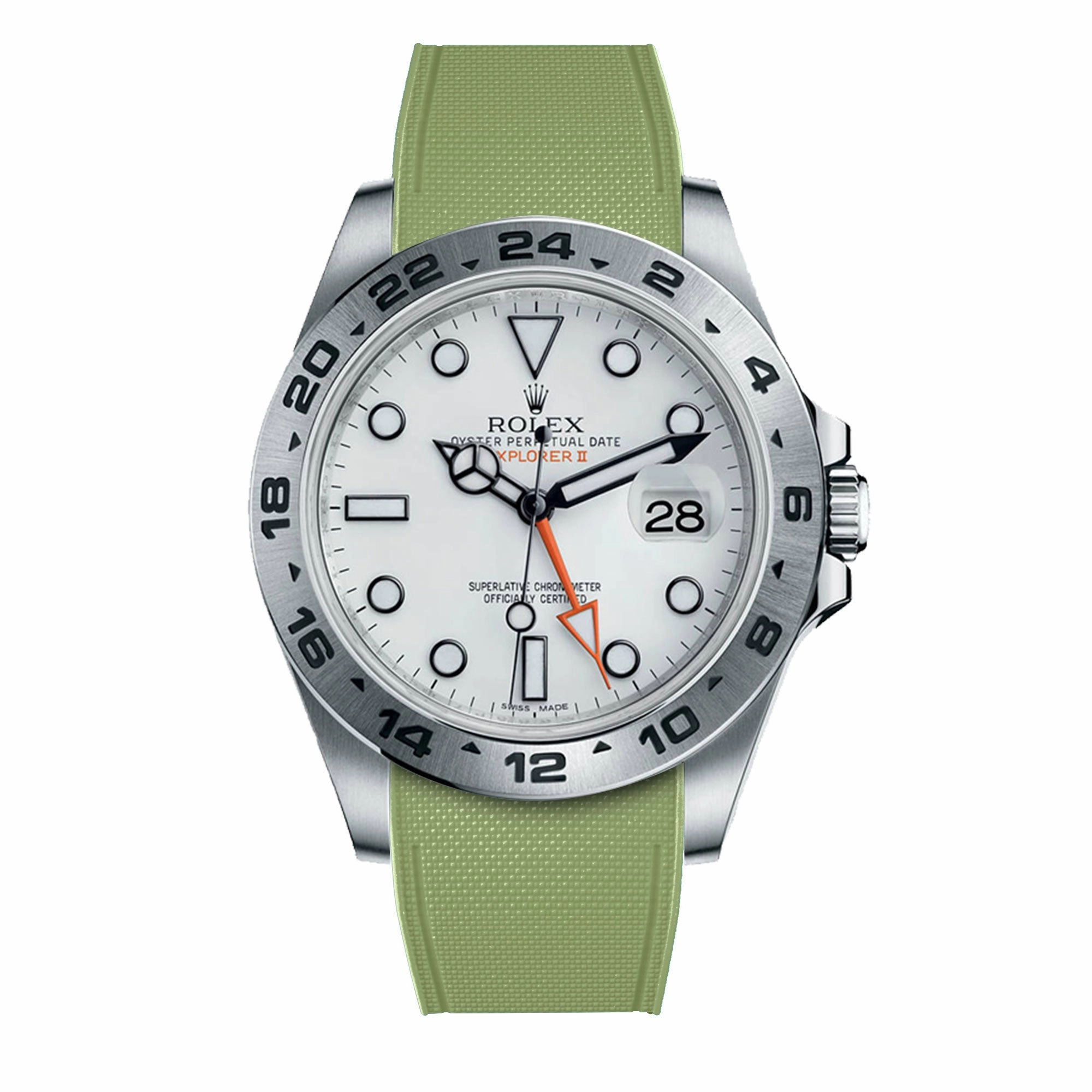 a??Rolex - R Strap Premium a?? Cordura pattern rubber watch band for Explorer II 42mm (216570) & Oyster bracelet