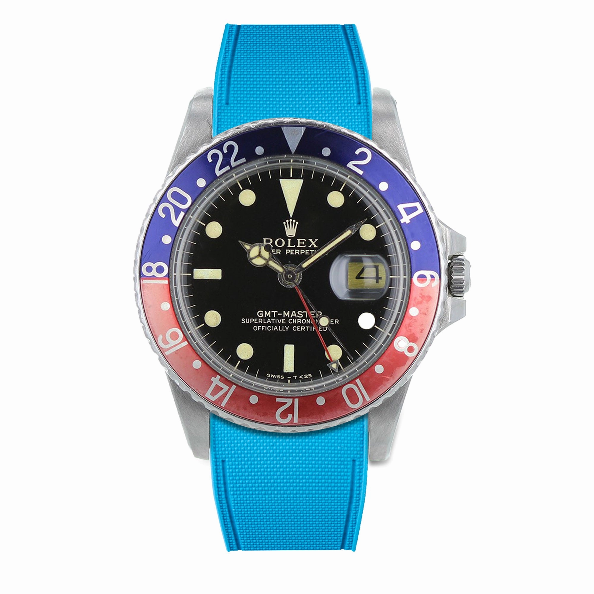 a??Rolex - R Strap Premium a?? Cordura pattern rubber watch band for GMT Master & Oyster bracelet