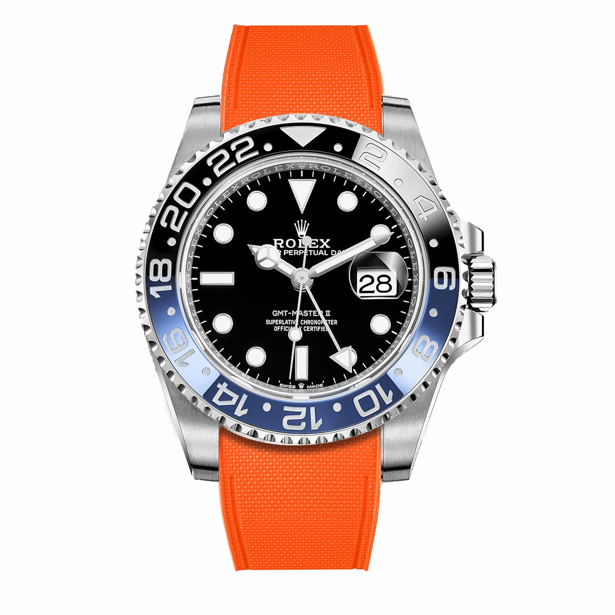 a??Rolex - R Strap Premium a?? Cordura pattern rubber watch band for GMT Master II ceramic & Jubilee strap