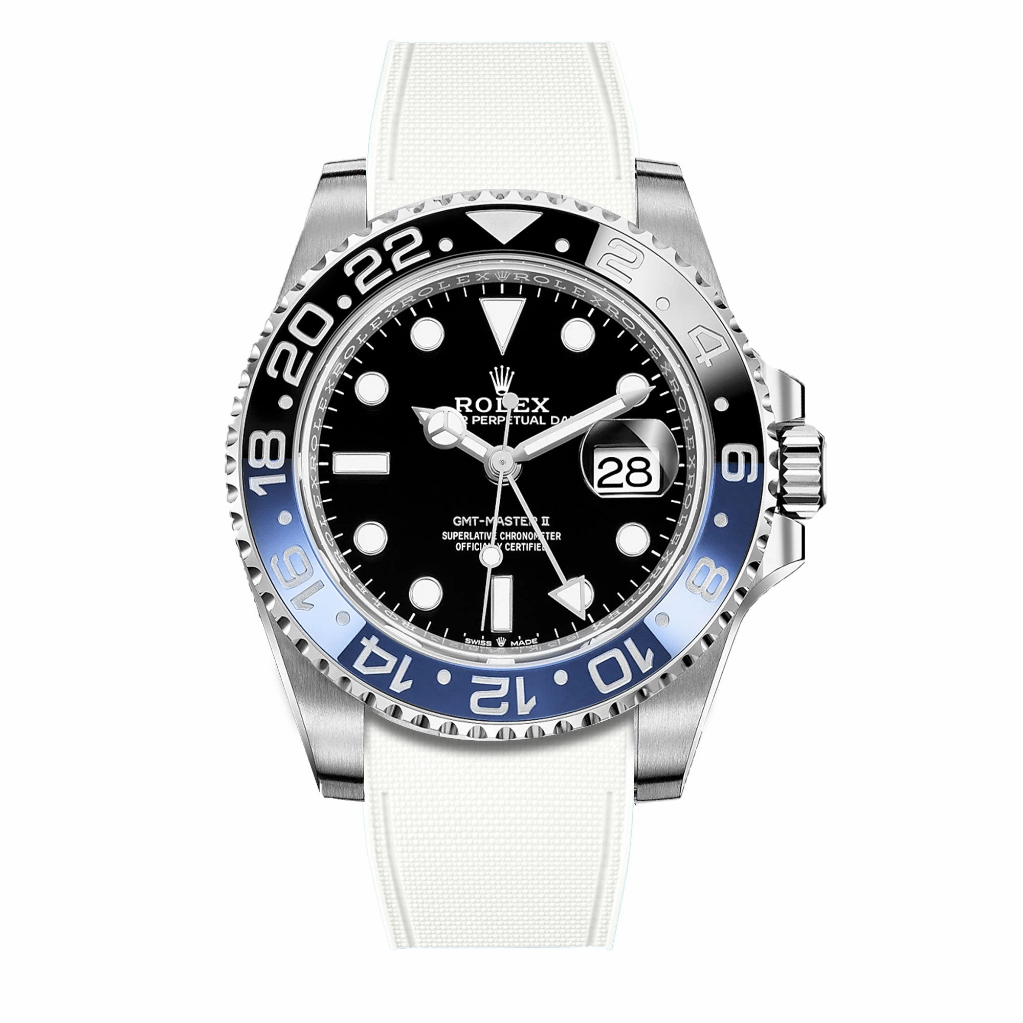 a??Rolex - R Strap Premium a?? Cordura pattern rubber watch band for GMT Master II ceramic & Jubilee strap