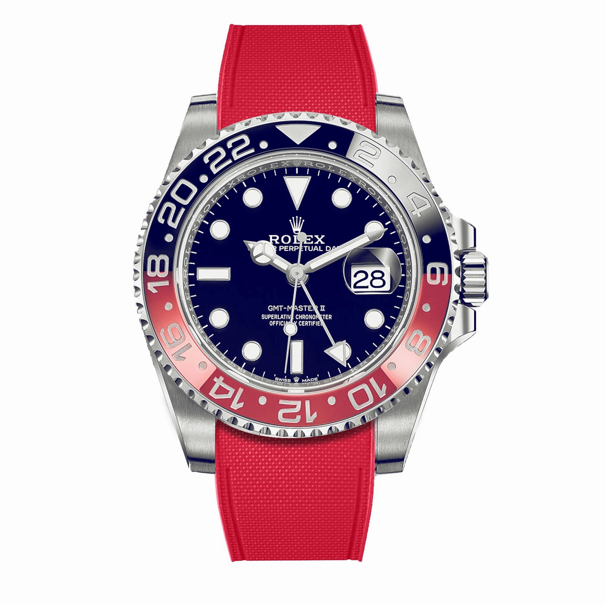 a??Rolex - R Strap Premium a?? Cordura pattern rubber watch band for GMT Master II ceramic & Oyster bracelet
