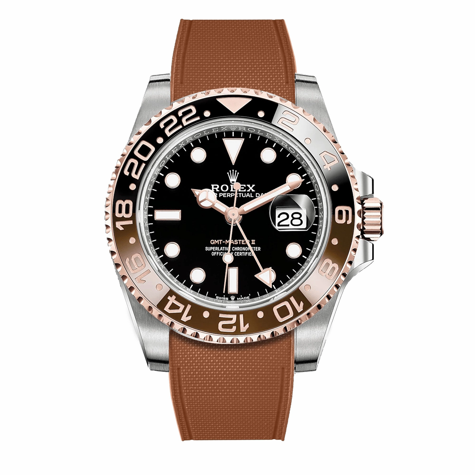 a??Rolex - R Strap Premium a?? Cordura pattern rubber watch band for GMT Master II ceramic & Oyster bracelet