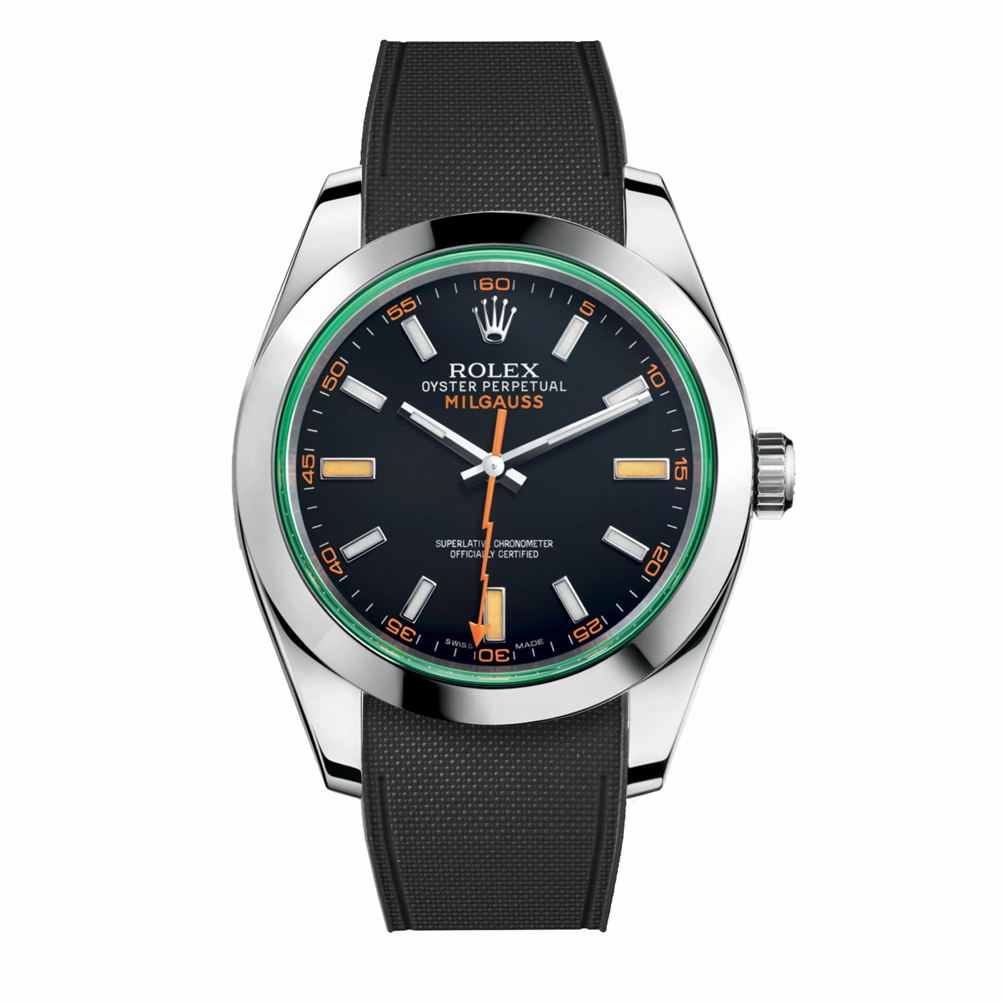 a??Rolex - R Strap Premium a?? Cordura pattern rubber watch band for Milgauss 40mm & Oyster bracelet
