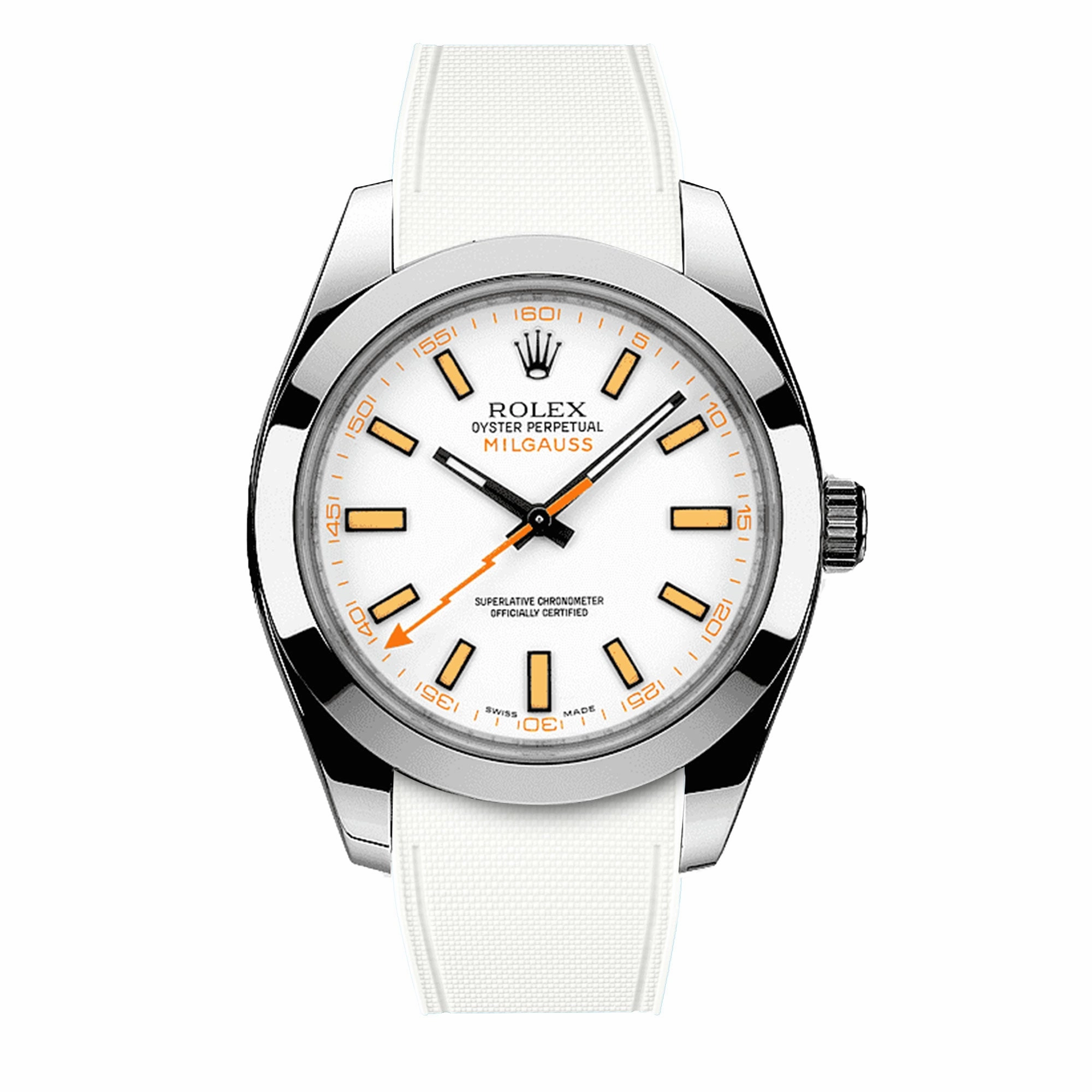 a??Rolex - R Strap Premium a?? Cordura pattern rubber watch band for Milgauss 40mm & Oyster bracelet