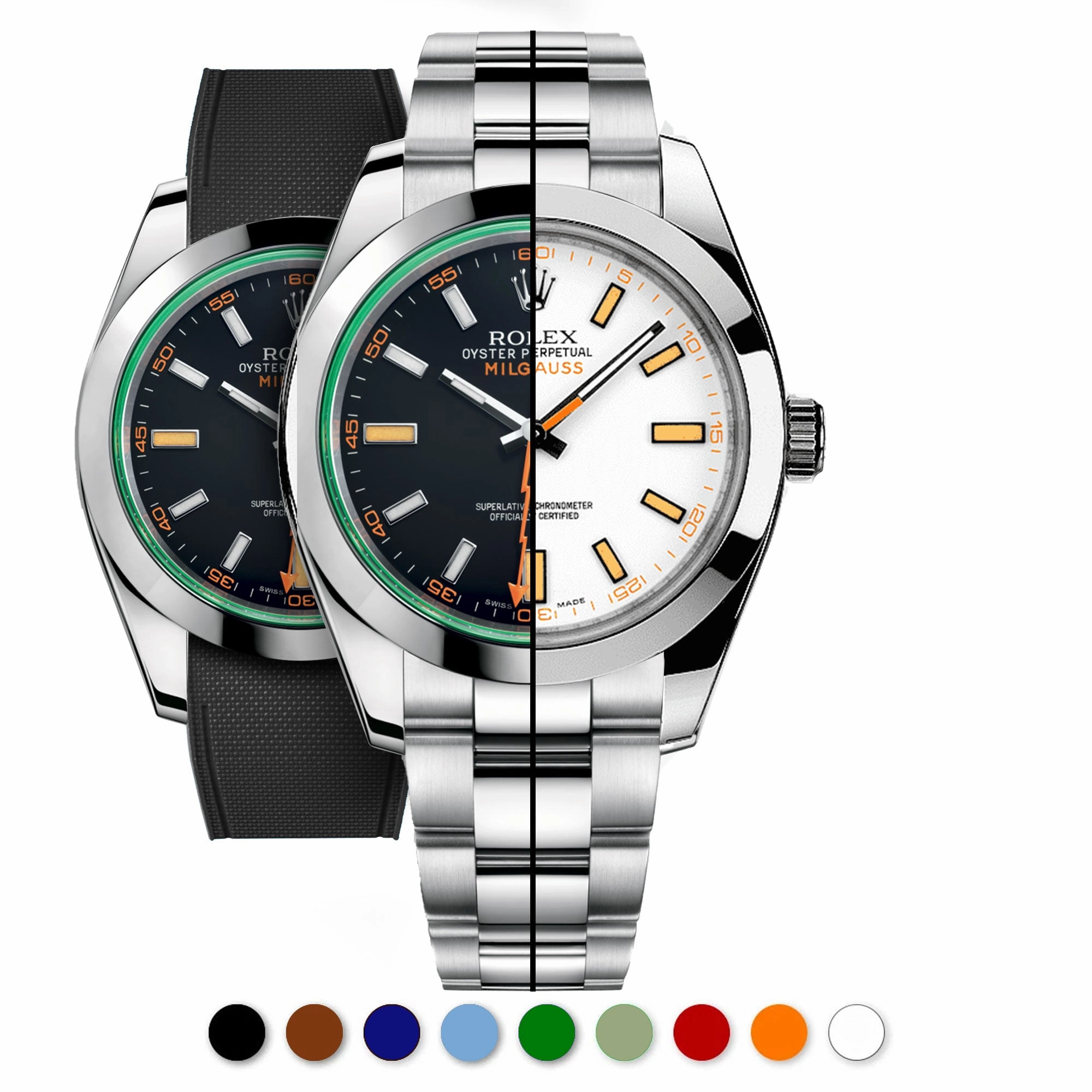 a??Rolex - R Strap Premium a?? Cordura pattern rubber watch band for Milgauss 40mm & Oyster bracelet Luxury watch bands Limited edition watch bands