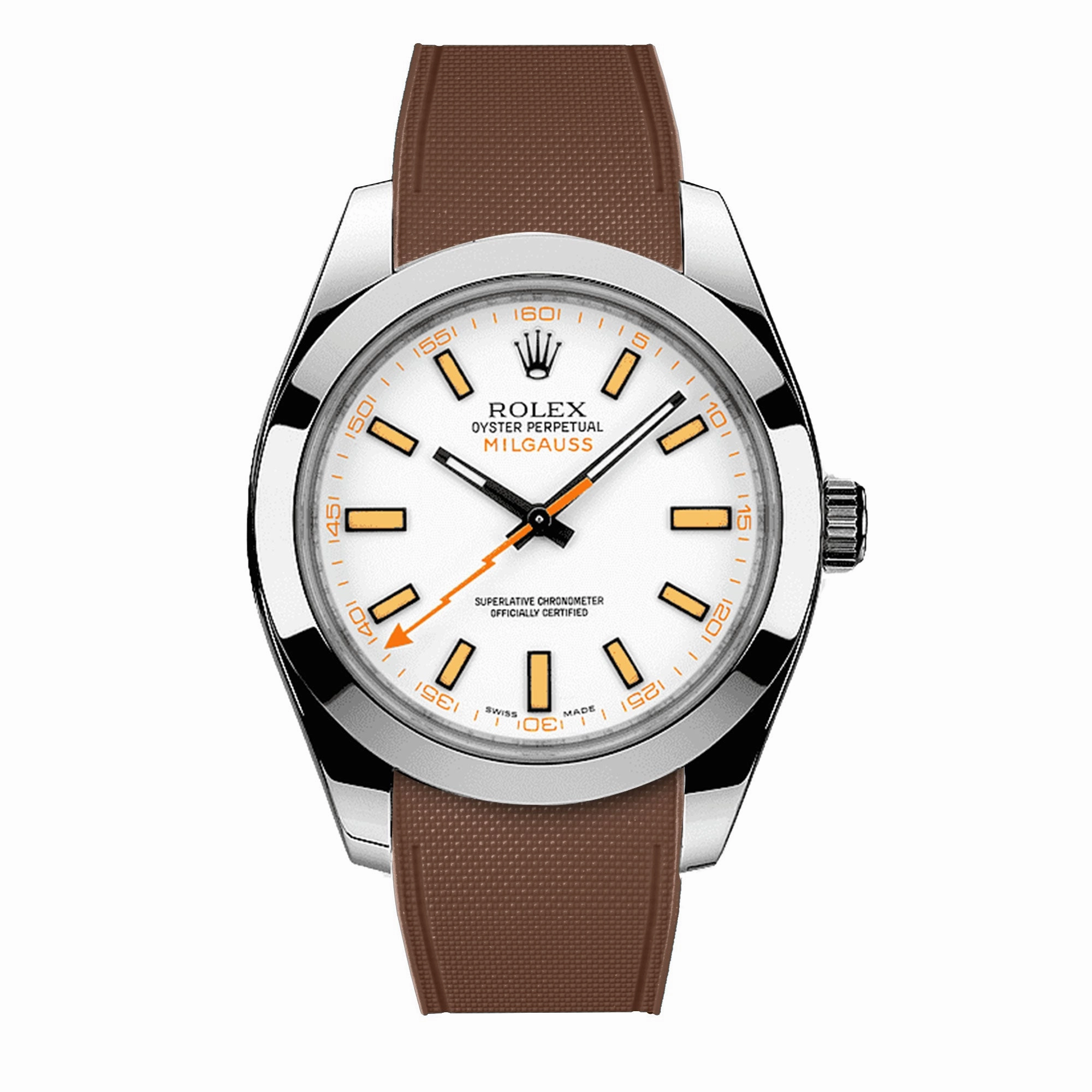 a??Rolex - R Strap Premium a?? Cordura pattern rubber watch band for Milgauss 40mm & Oyster bracelet