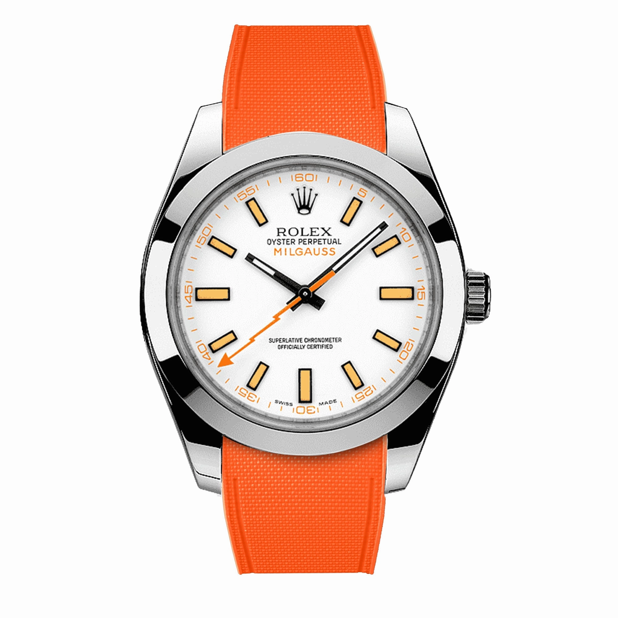 a??Rolex - R Strap Premium a?? Cordura pattern rubber watch band for Milgauss 40mm & Oyster bracelet