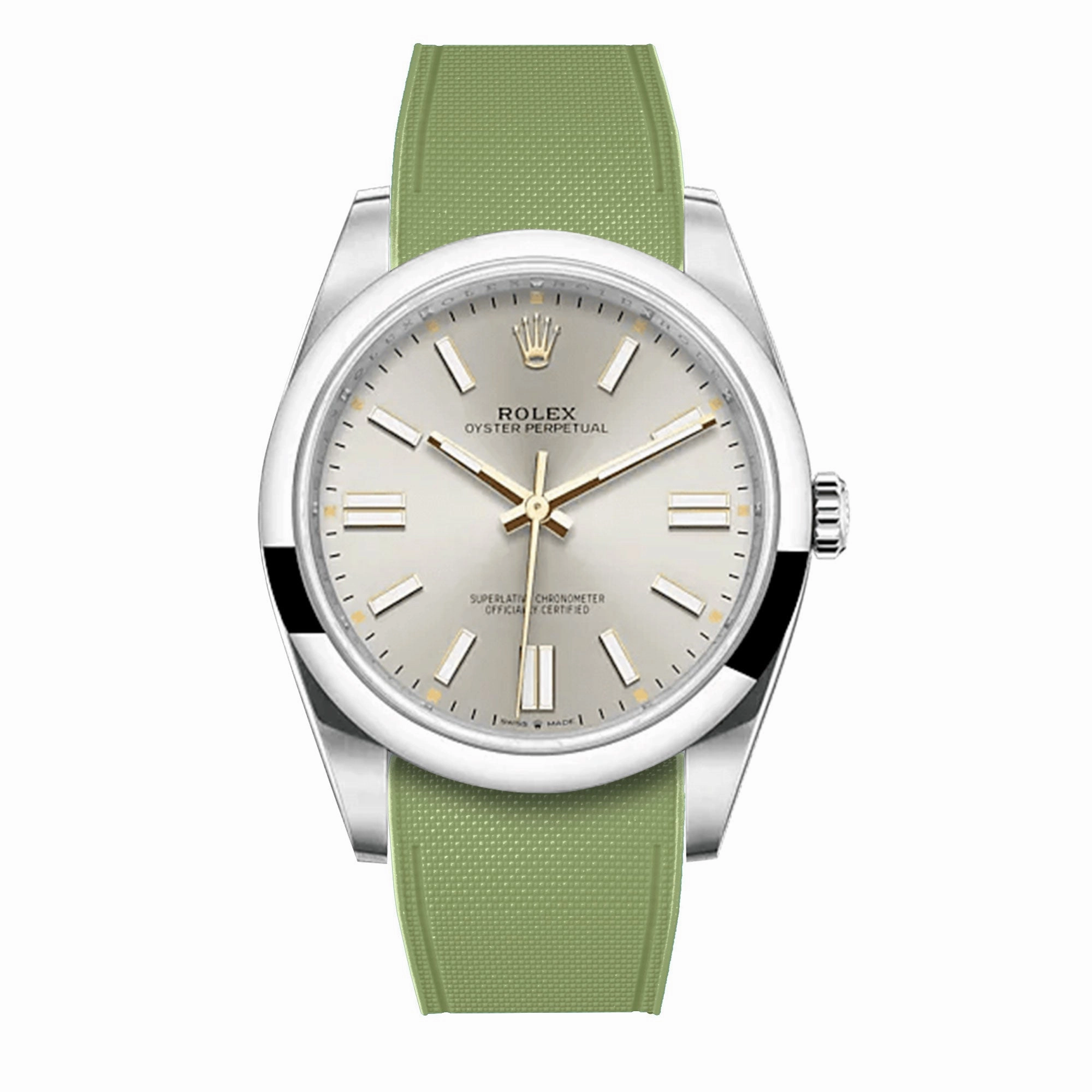 a??Rolex - R Strap Premium a?? Cordura pattern rubber watch band for Oyster Perpetual 41mm