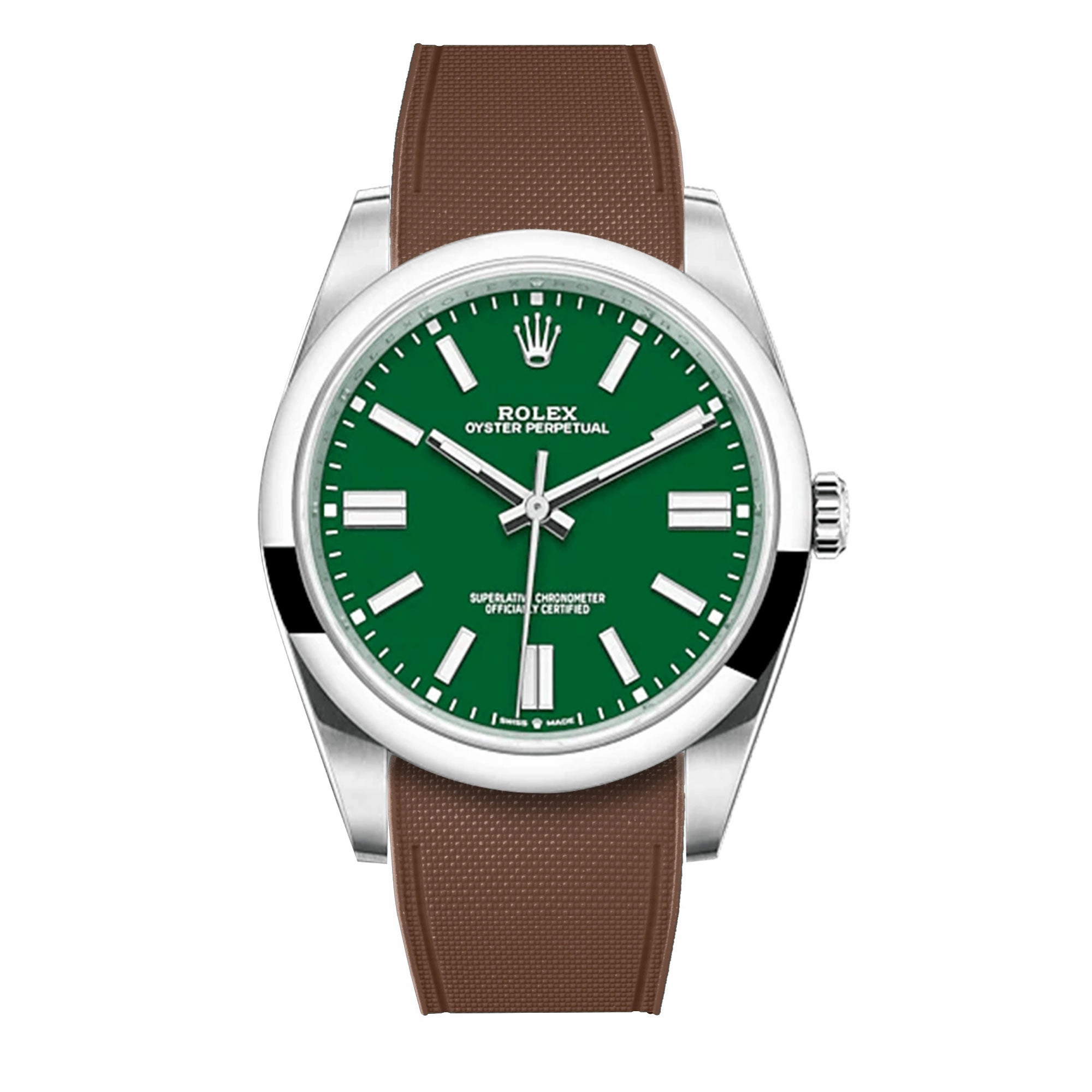 a??Rolex - R Strap Premium a?? Cordura pattern rubber watch band for Oyster Perpetual 41mm