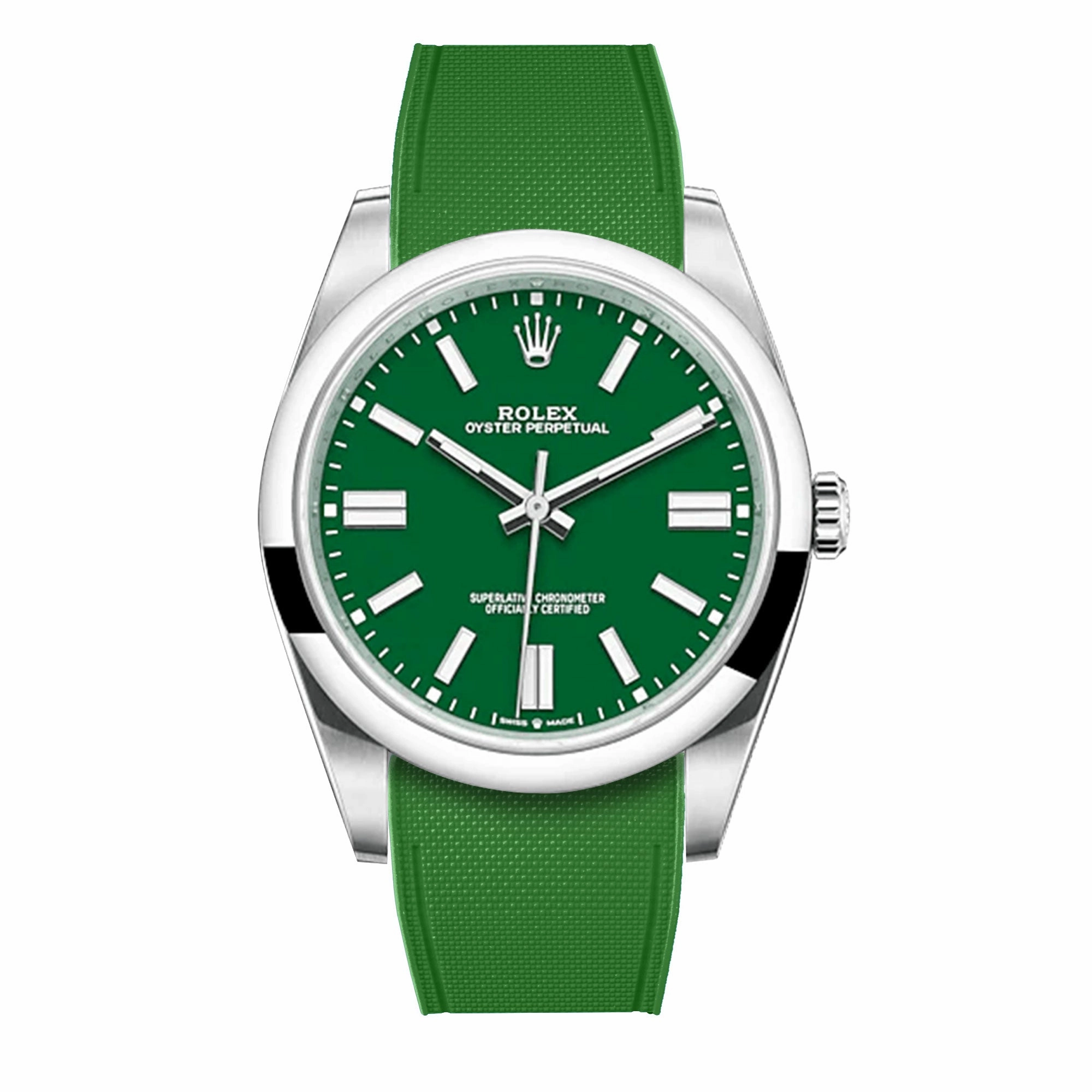 a??Rolex - R Strap Premium a?? Cordura pattern rubber watch band for Oyster Perpetual 41mm