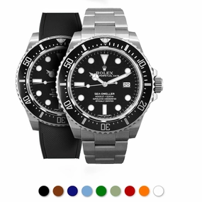 a??Rolex - R Strap Premium a?? Cordura pattern rubber watch band for Sea Dweller 4000, 40mm ceramic 116600 & Glidelock clasp. Luxury watch bands Limited edition watch bands