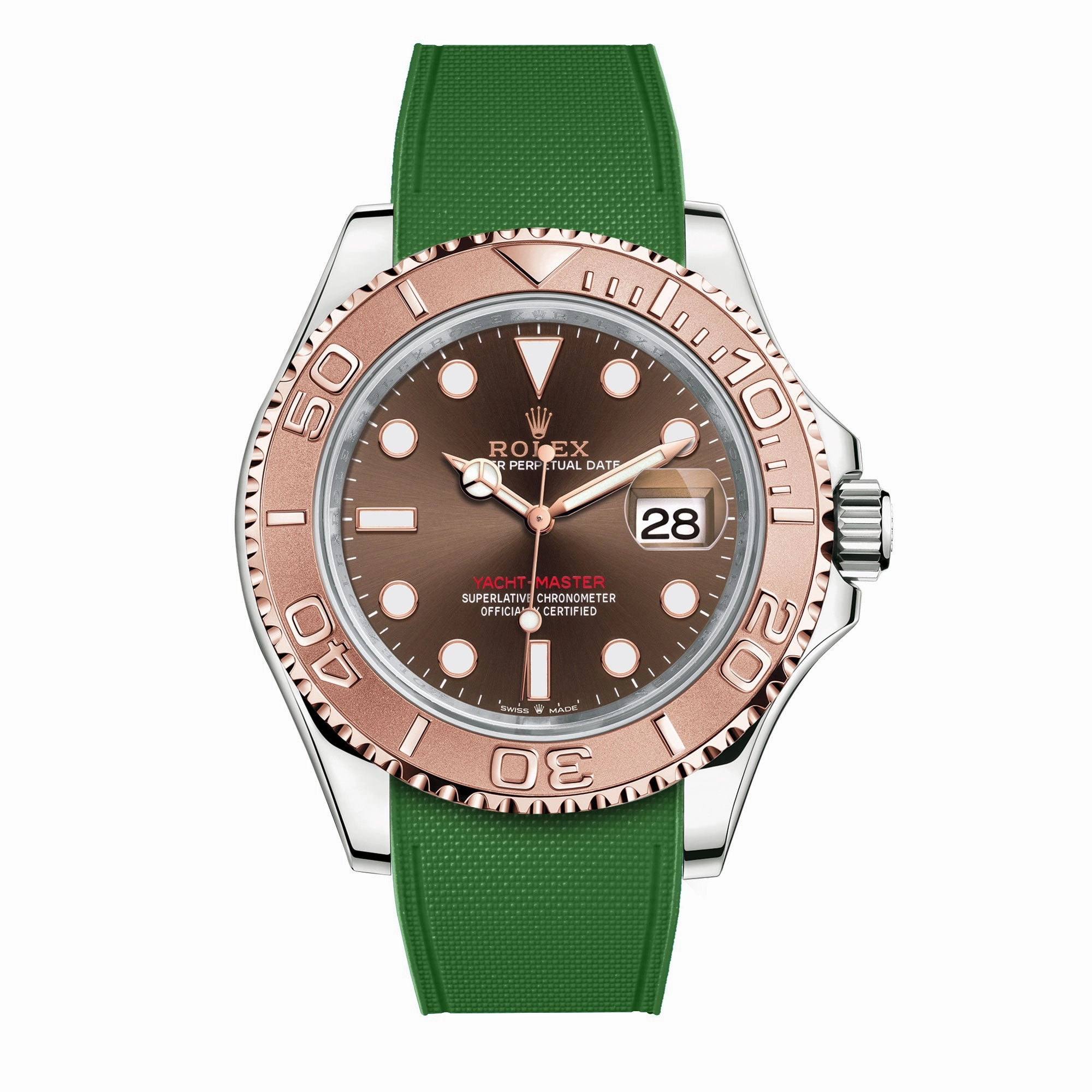 a??Rolex - R Strap Premium a?? Cordura pattern rubber watch band for Yachtmaster 40mm & Oyster bracelet