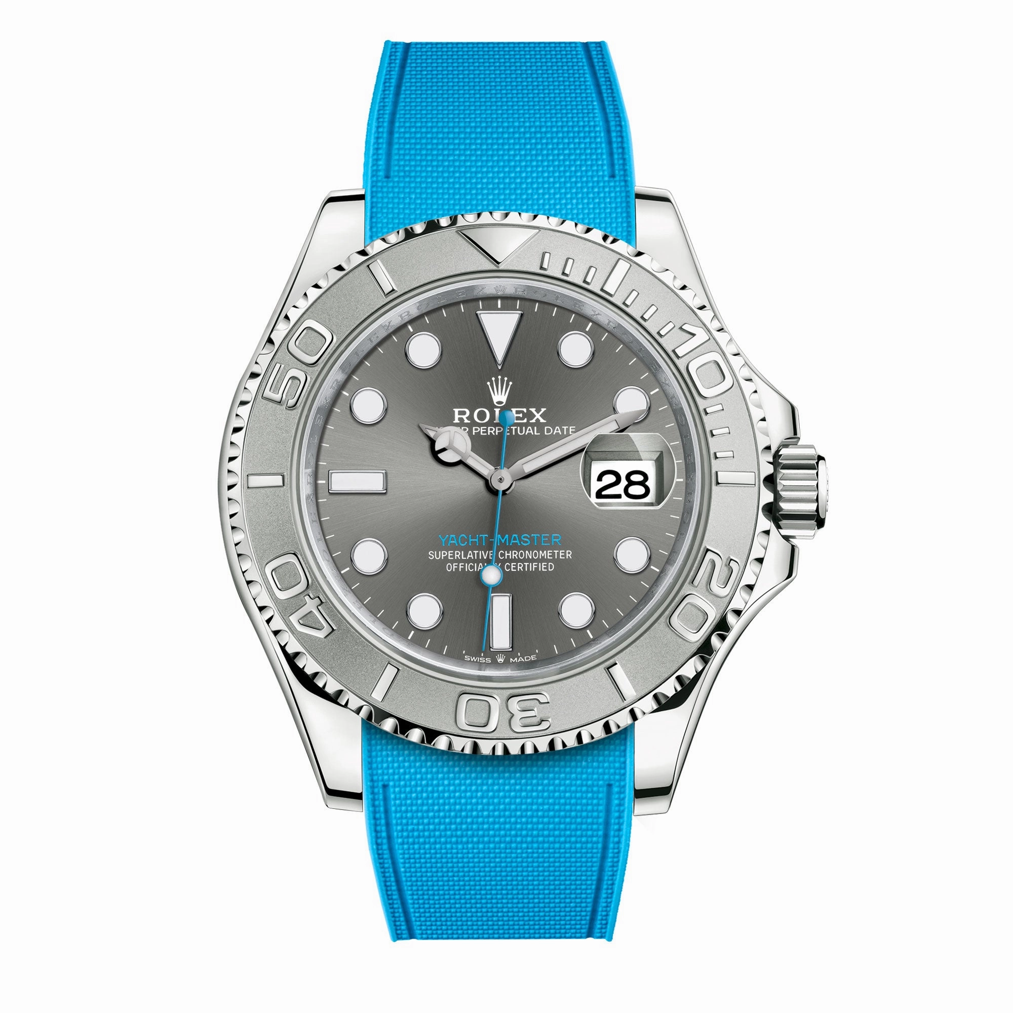 a??Rolex - R Strap Premium a?? Cordura pattern rubber watch band for Yachtmaster 40mm & Oyster bracelet