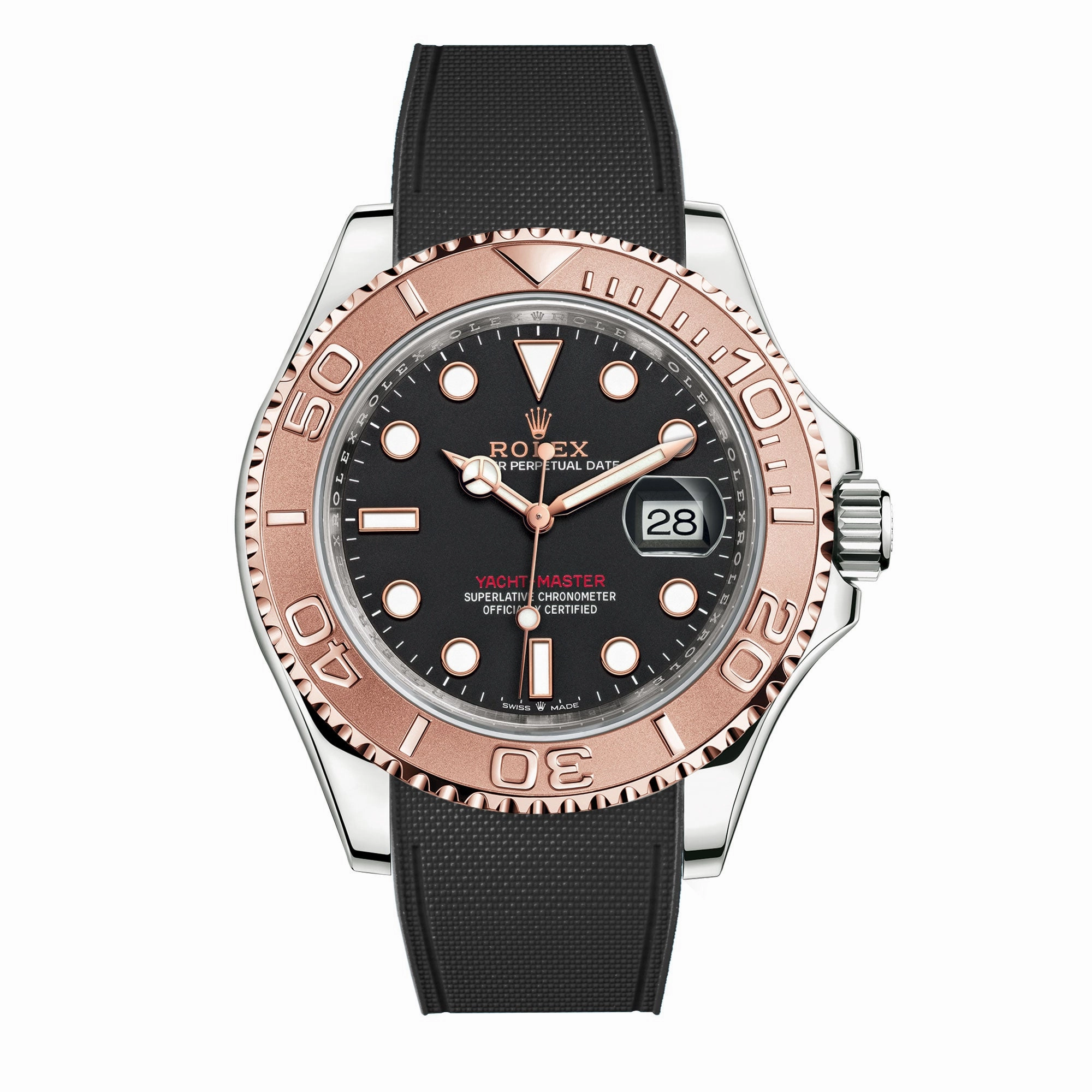 a??Rolex - R Strap Premium a?? Cordura pattern rubber watch band for Yachtmaster 40mm & Oyster bracelet