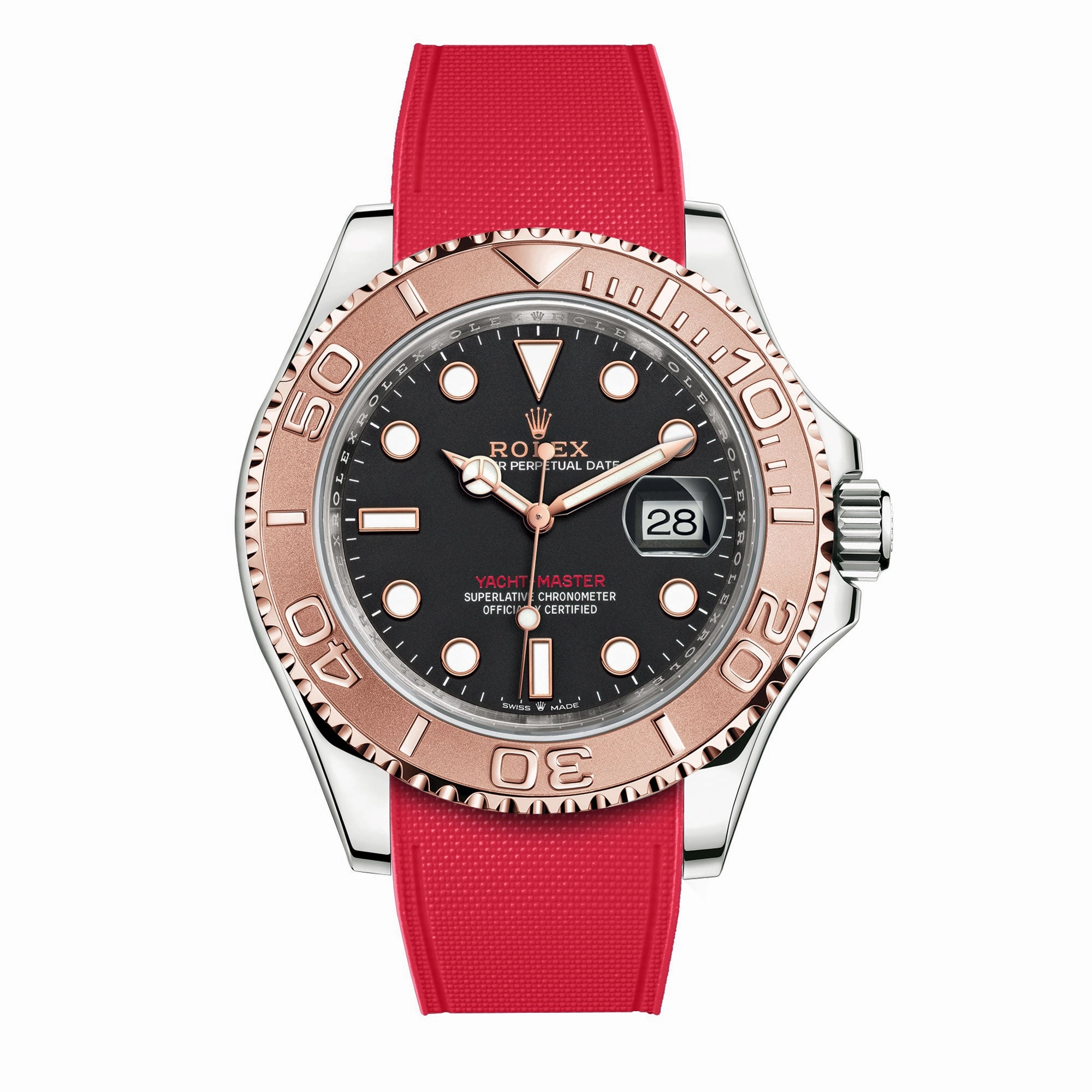 a??Rolex - R Strap Premium a?? Cordura pattern rubber watch band for Yachtmaster 40mm & Oyster bracelet