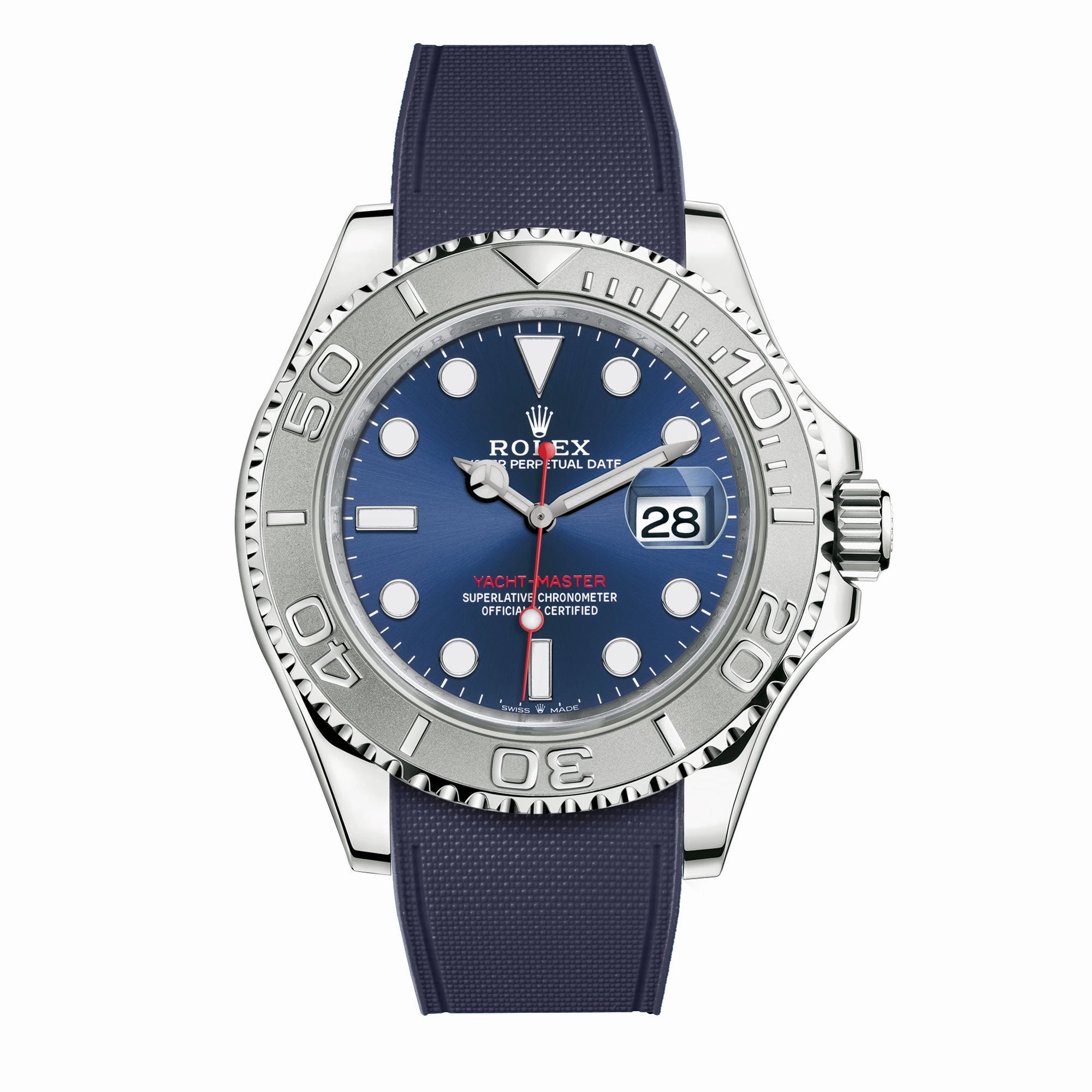 a??Rolex - R Strap Premium a?? Cordura pattern rubber watch band for Yachtmaster 40mm & Oyster bracelet