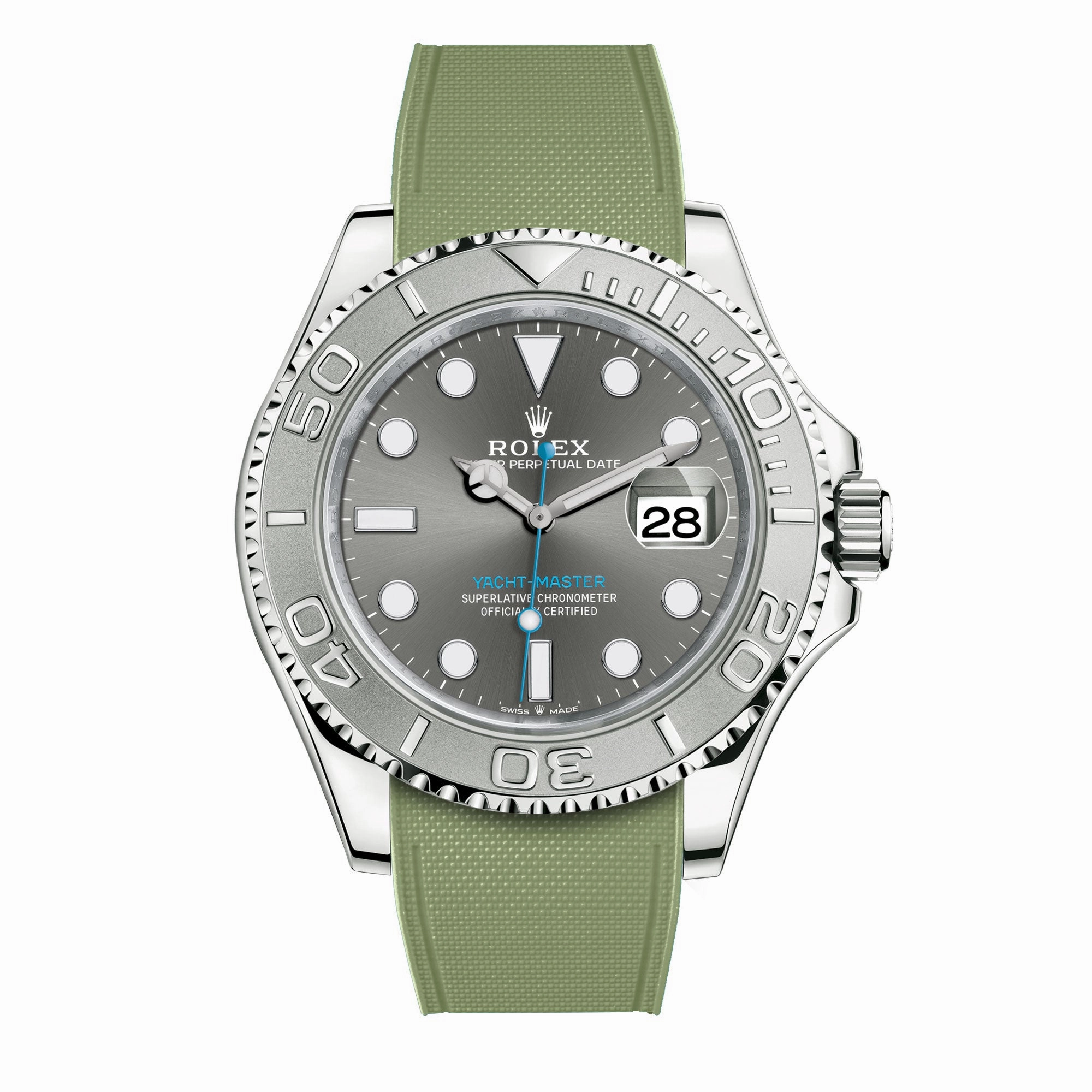 a??Rolex - R Strap Premium a?? Cordura pattern rubber watch band for Yachtmaster 40mm & Oyster bracelet