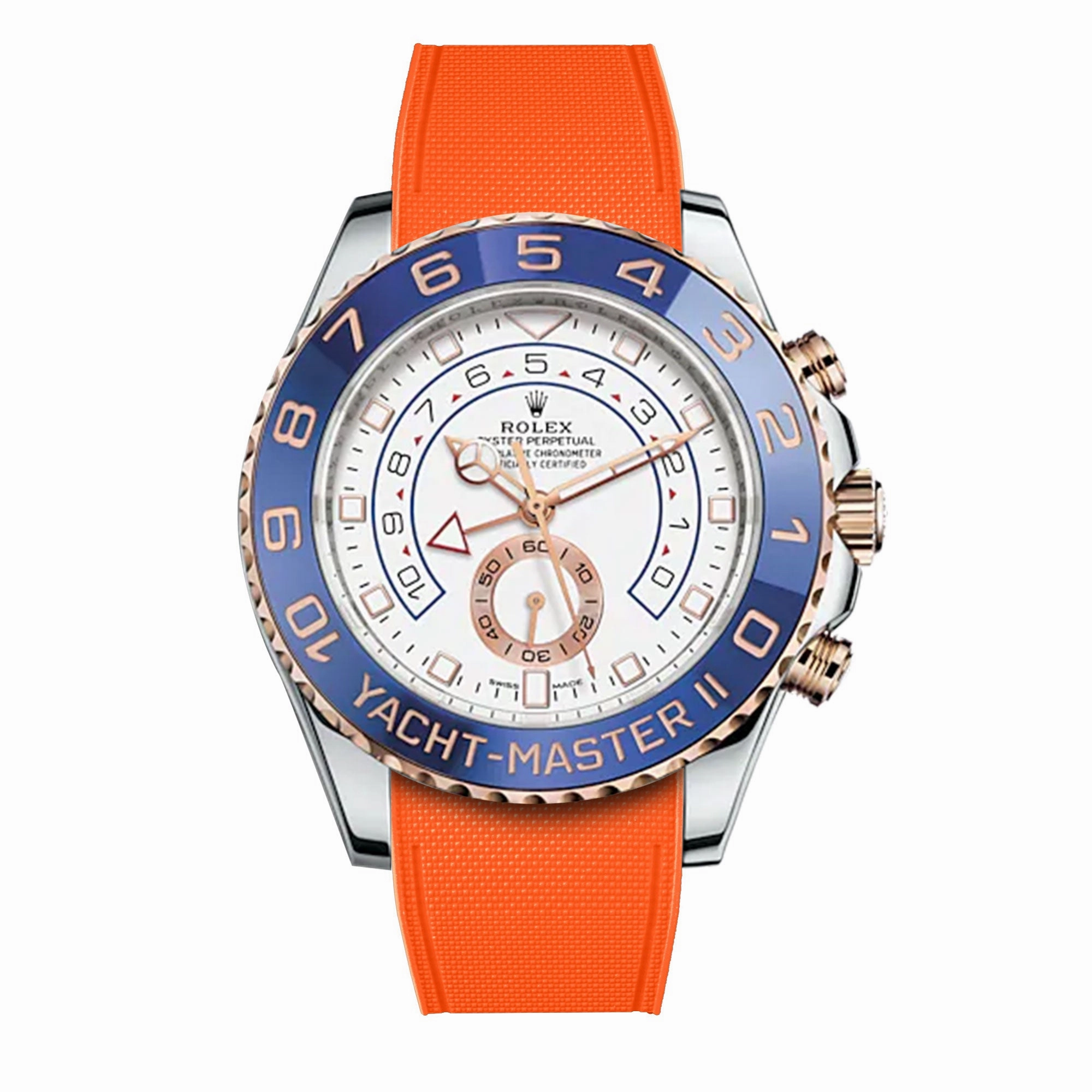 a??Rolex - R Strap Premium a?? Cordura pattern rubber watch band for Yachtmaster II 44mm & Oyster bracelet