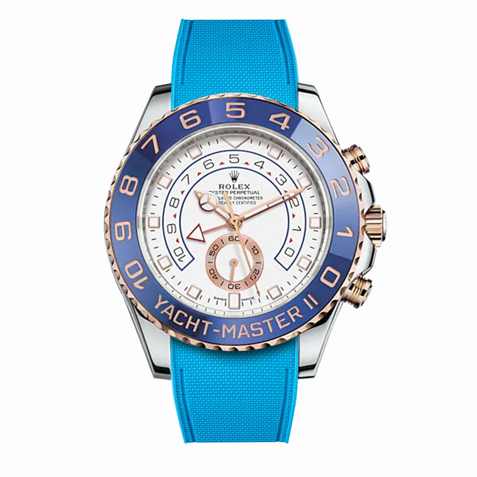 a??Rolex - R Strap Premium a?? Cordura pattern rubber watch band for Yachtmaster II 44mm & Oyster bracelet